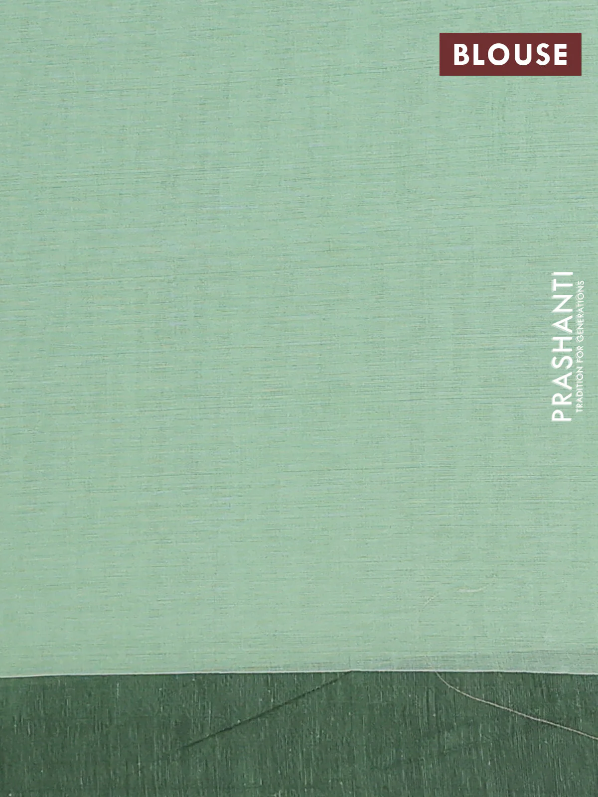 Bengal soft cotton saree pista green and black with allover weaves and simple border - Image 4