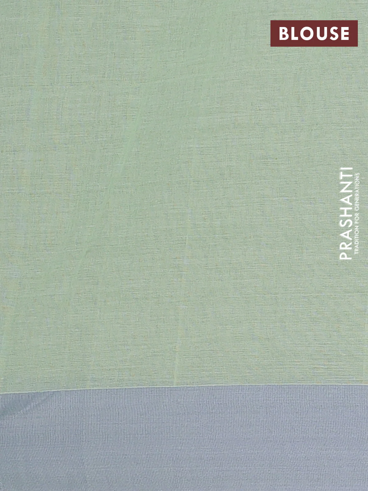 Bengal soft cotton saree pista green and grey with thread woven buttas and simple border - Image 4