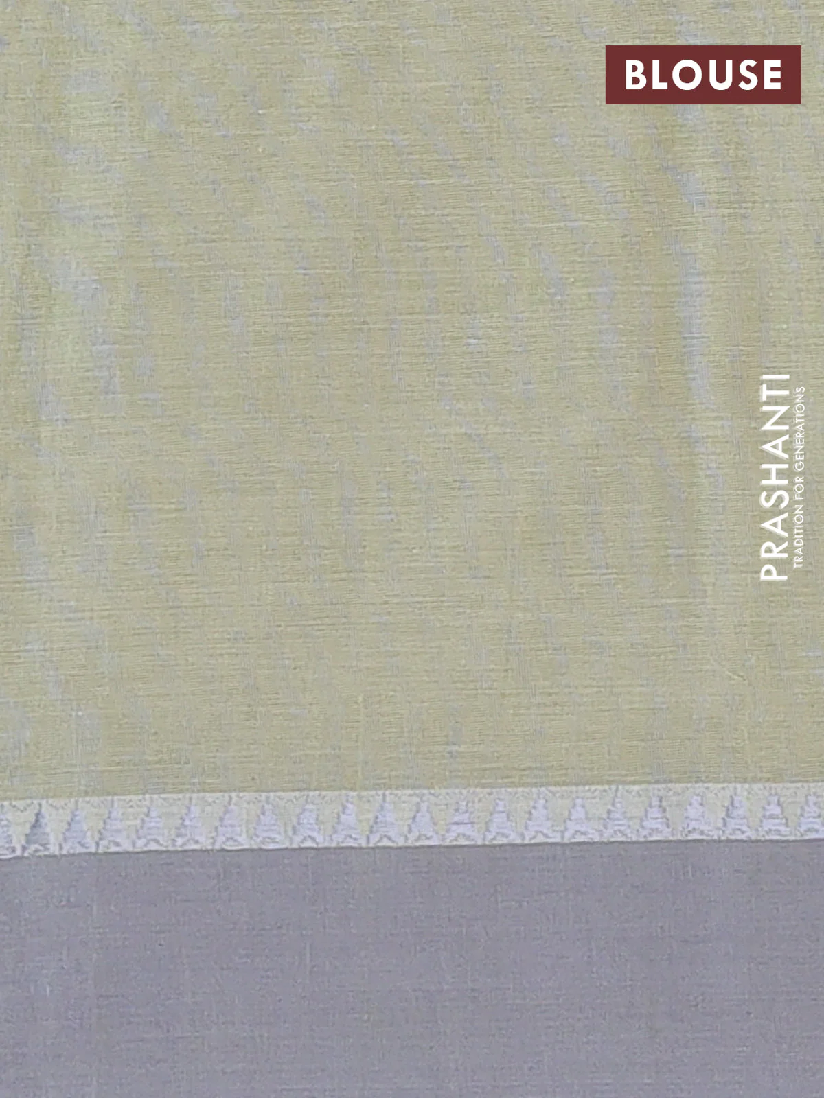 Bengal soft cotton saree pista green and grey with thread woven buttas and temple design simple border - Image 4