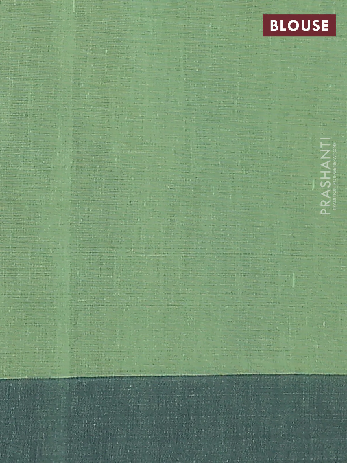 Bengal soft cotton saree pista green and navy blue with allover butta weaves and simple border - Image 4