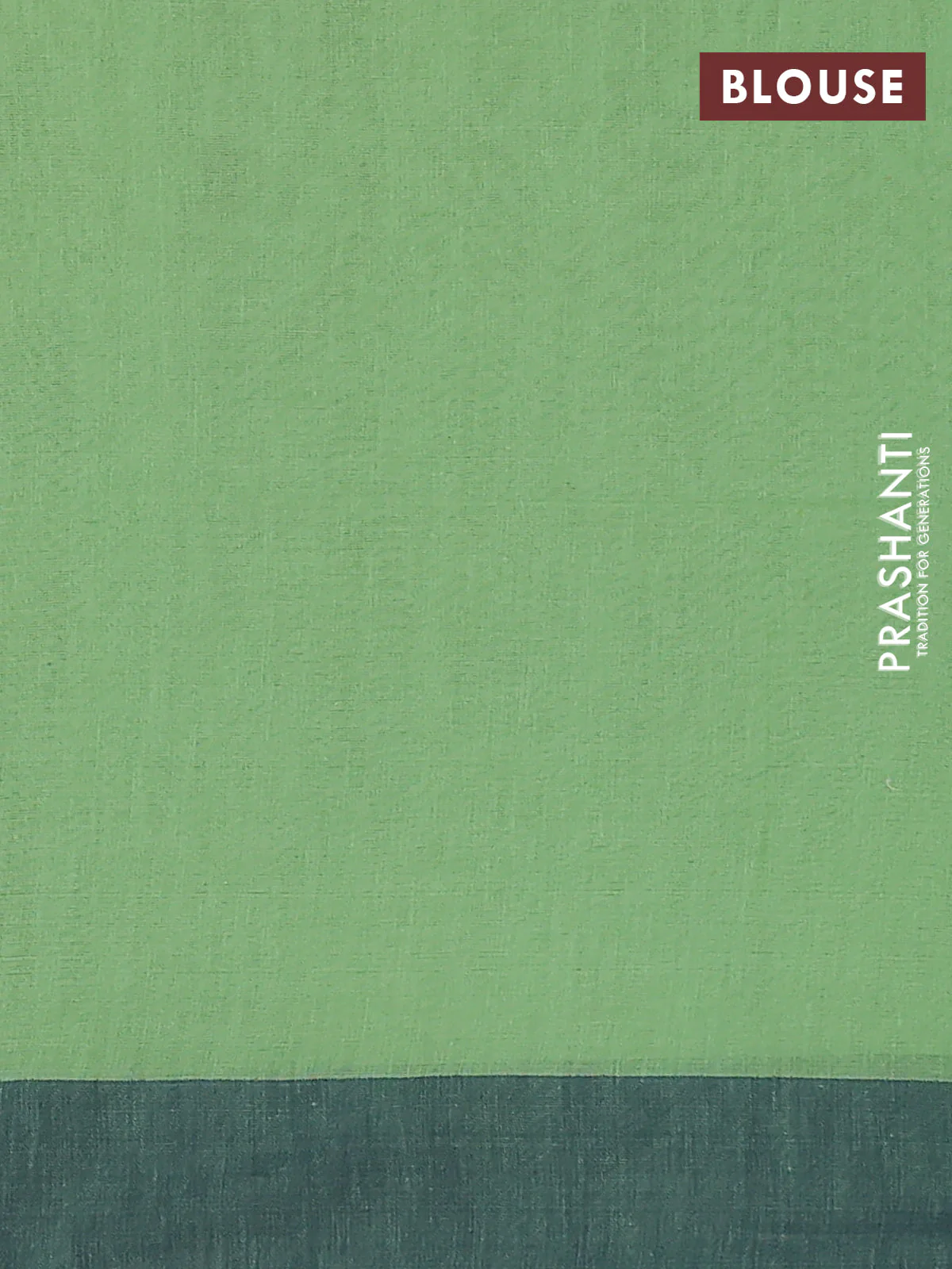 Bengal soft cotton saree pista green and navy blue with allover weaves and simple border - Image 4