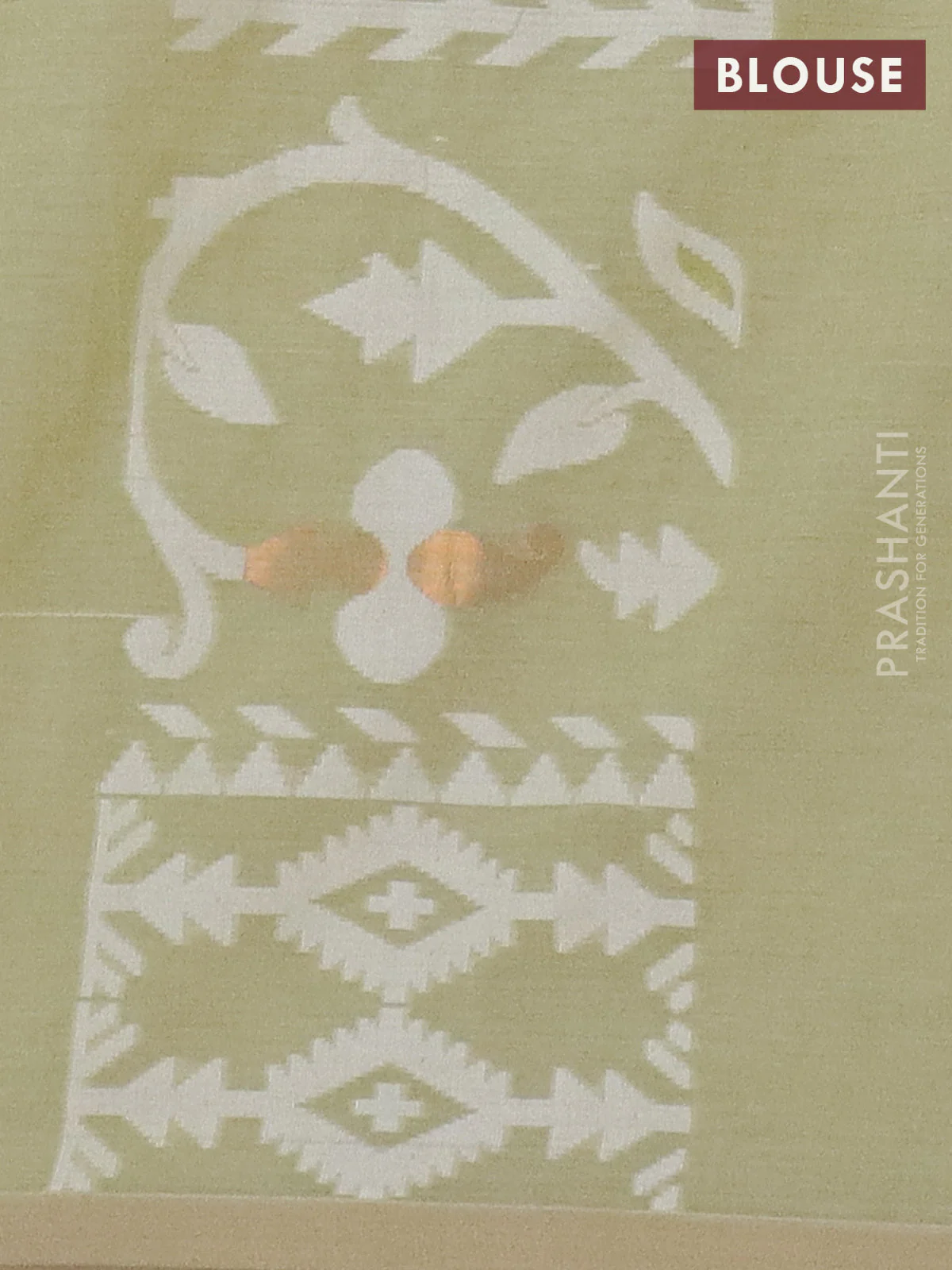 Bengal soft cotton saree pista green with allover thread weaves and thread woven border - Image 4