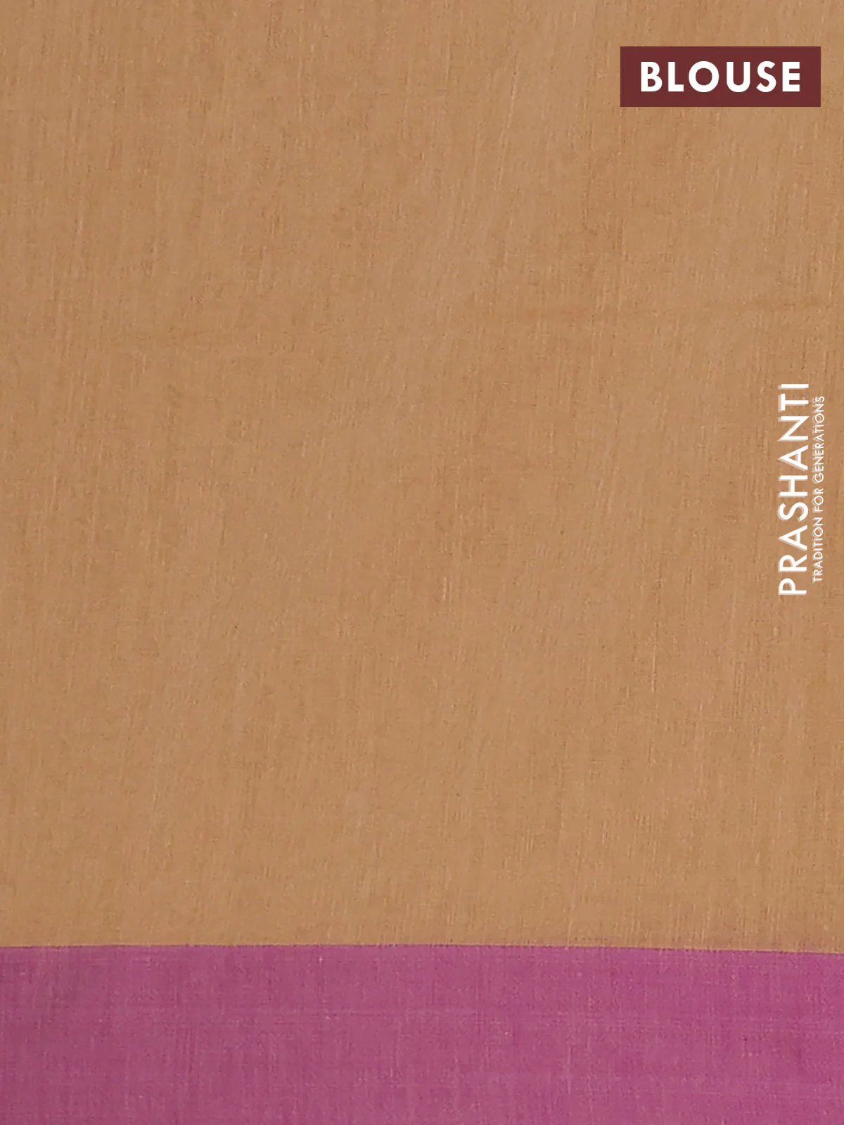 Bengal soft cotton saree purple and sandal with weaves and simple border - Image 4