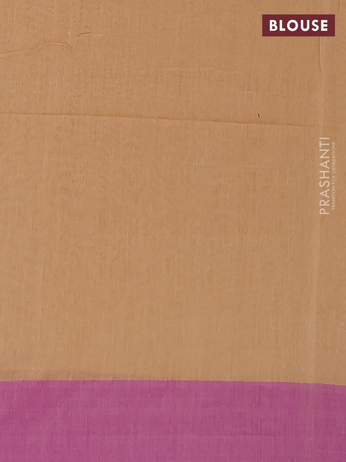 Bengal soft cotton saree sandal and purple with allover butta weaves and simple border - Image 4