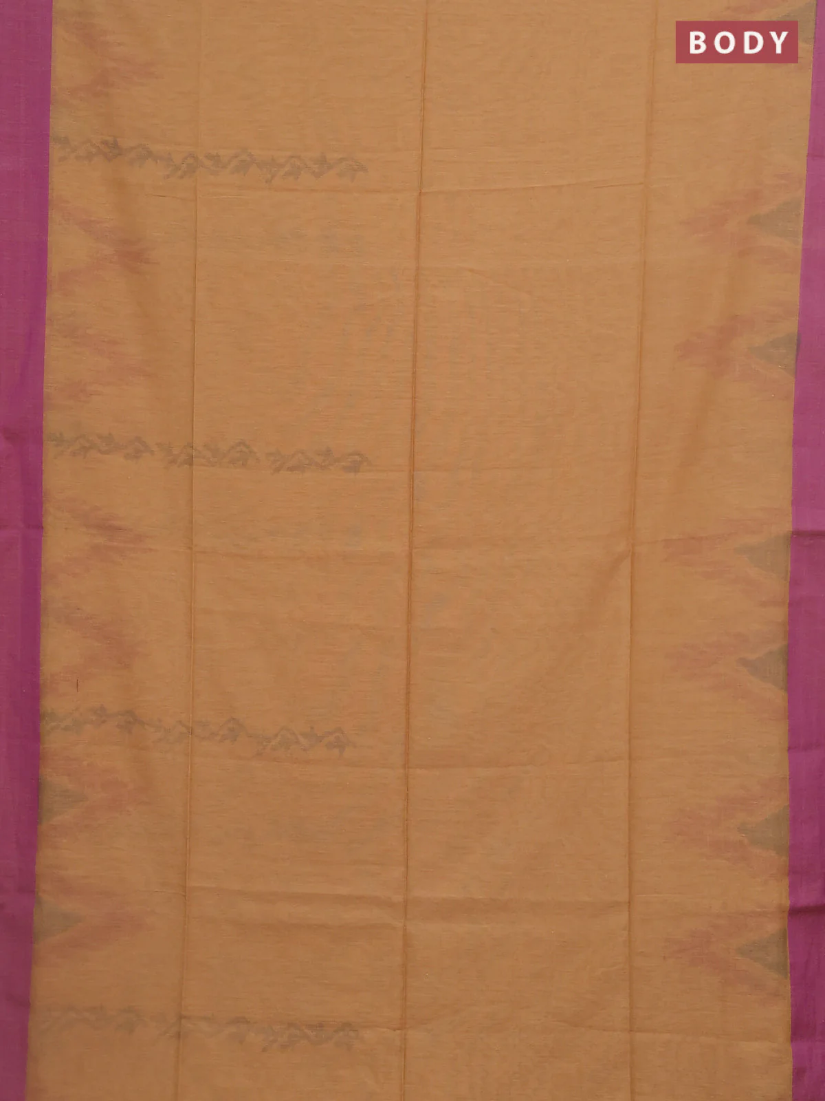 Bengal soft cotton saree sandal and purple with allover butta weaves and simple border - Image 2
