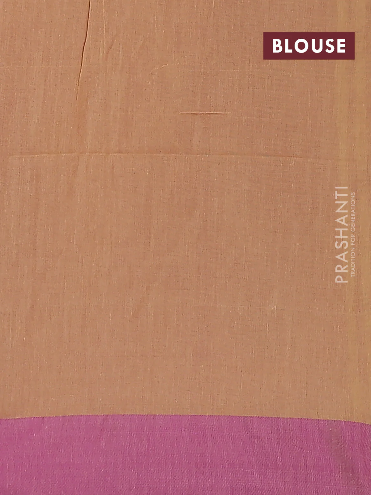 Bengal soft cotton saree sandal and purple with allover butta weaves and simple border - Image 4