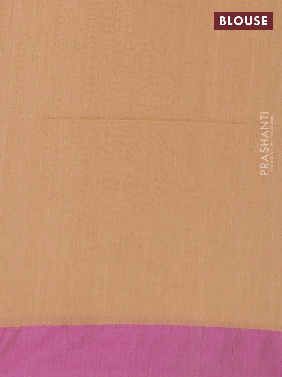 Bengal soft cotton saree sandal and purple with allover weaves and simple border - Image 4