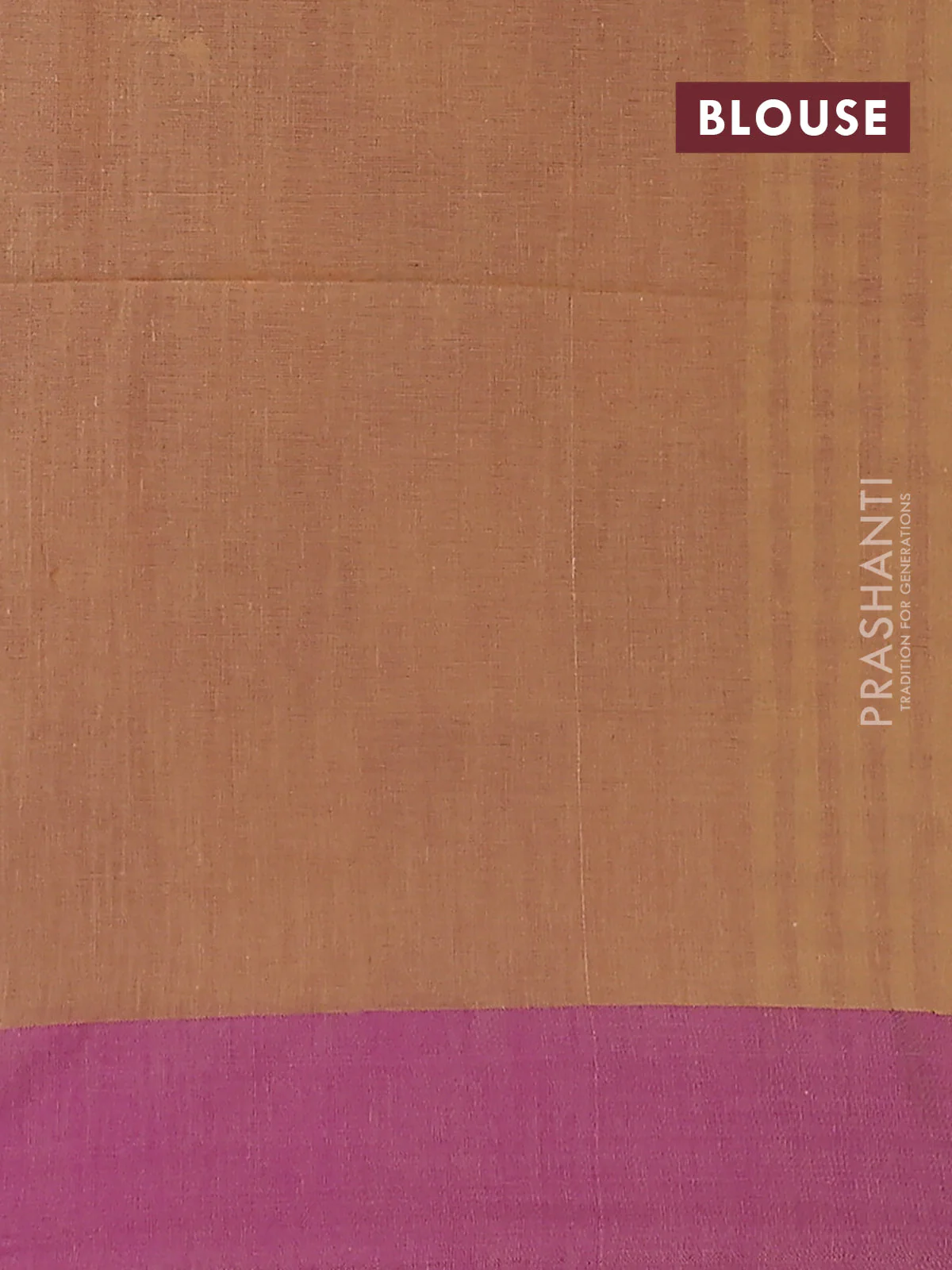 Bengal soft cotton saree sandal and purple with allover weaves and simple border - Image 4
