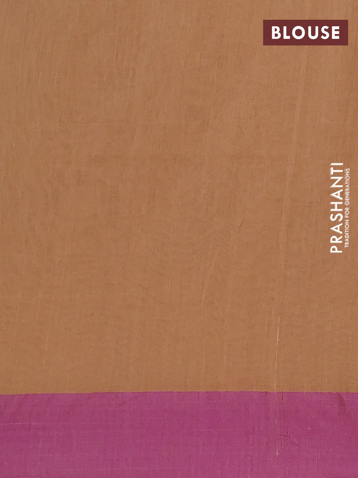 Bengal soft cotton saree sandal and purple with allover weaves and simple border - Image 4