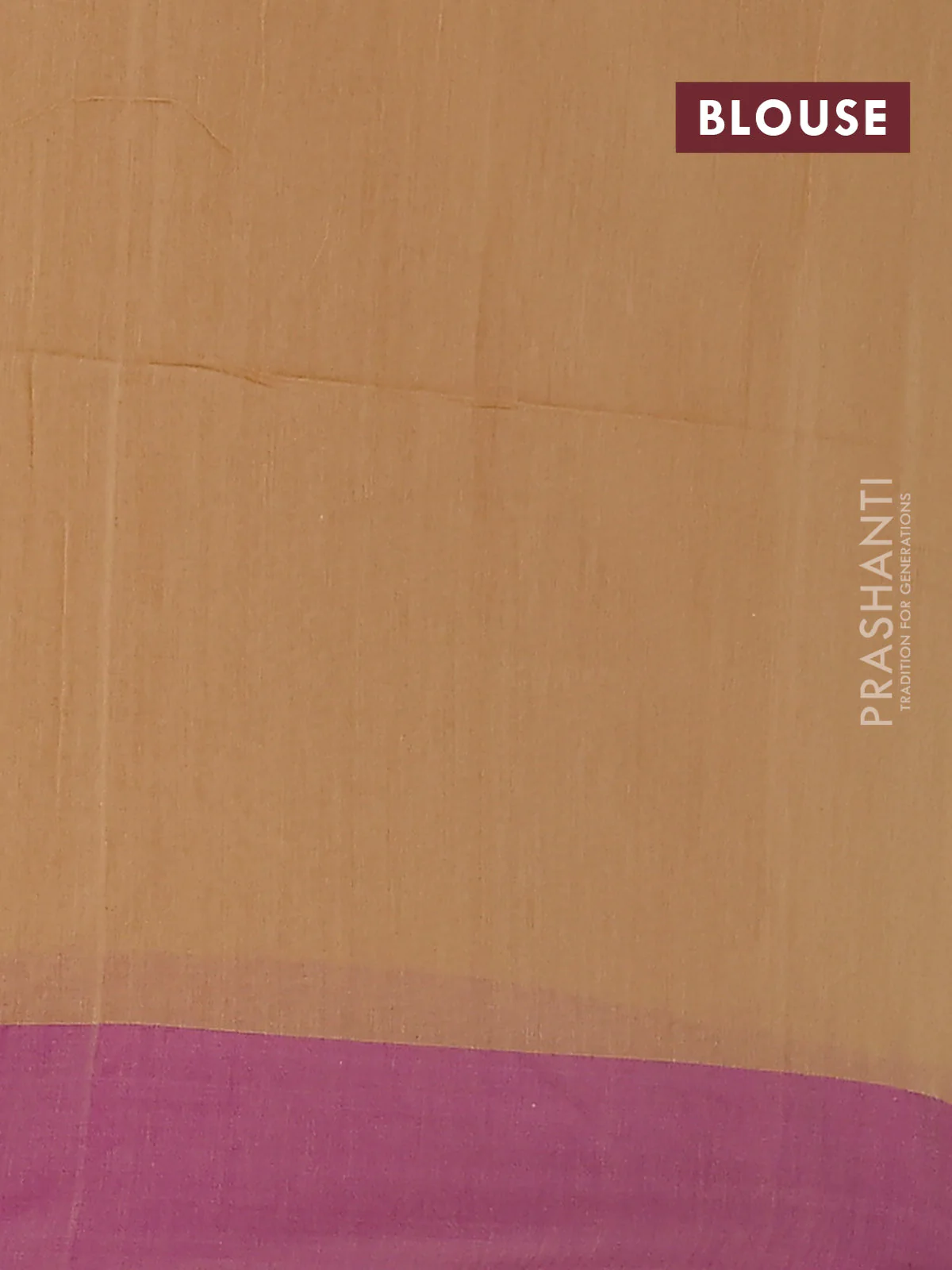 Bengal soft cotton saree sandal and purple with allover weaves and simple border - Image 4