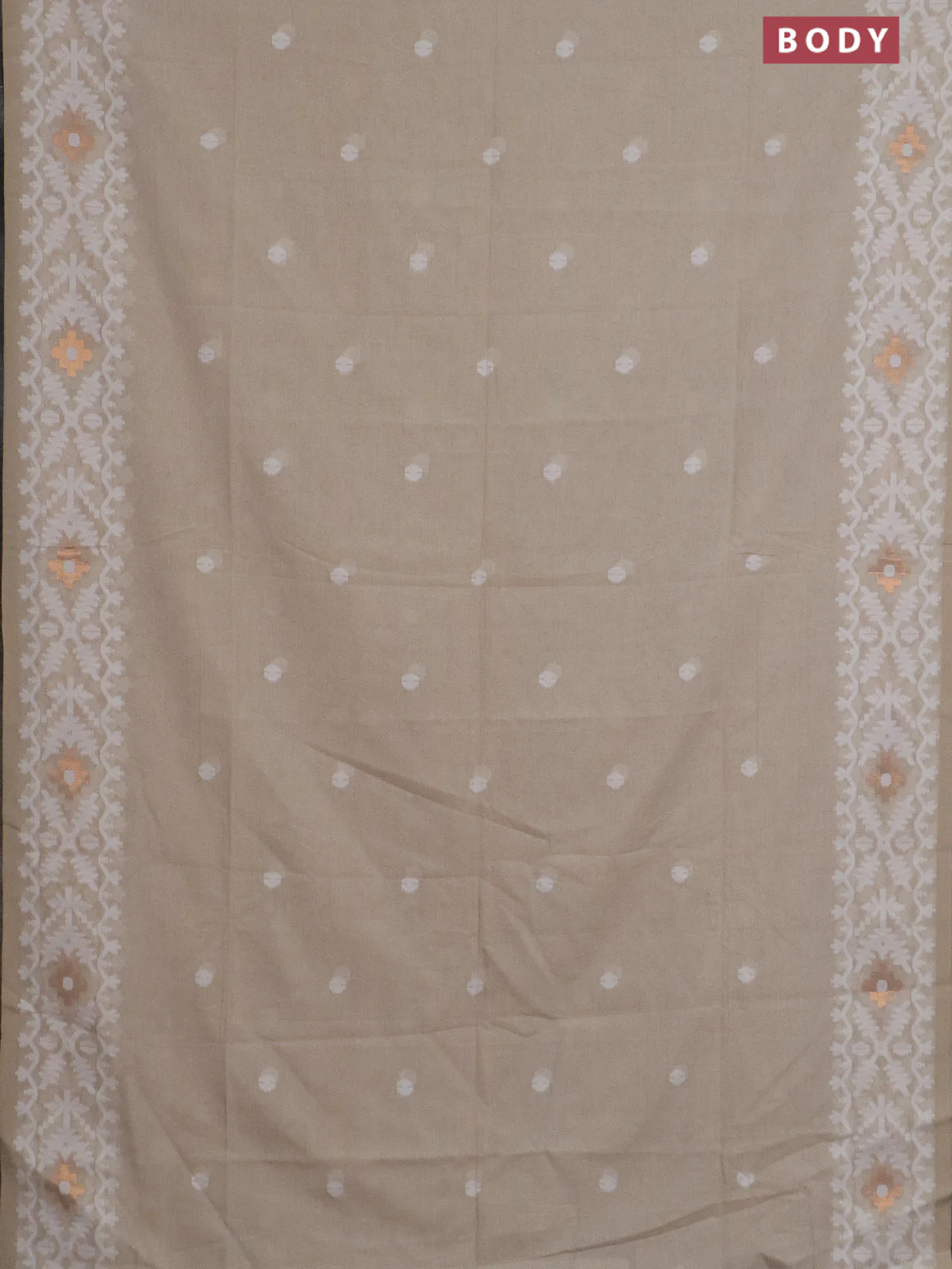 Bengal soft cotton saree sandal with thread woven buttas and thread woven border - Image 2