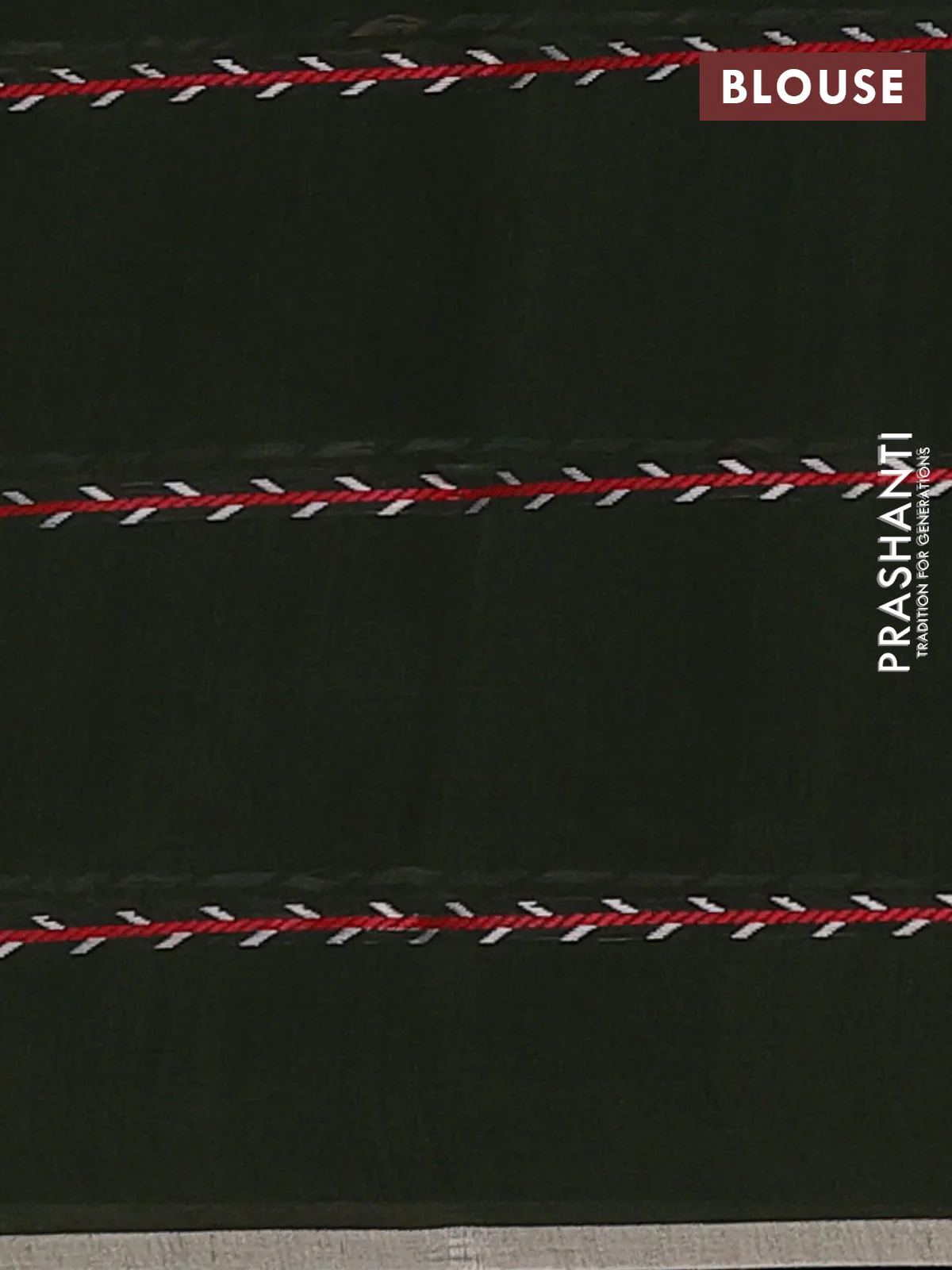 Bengal soft cotton saree sap green with allover thread weaves & buttas and piping border - Image 4