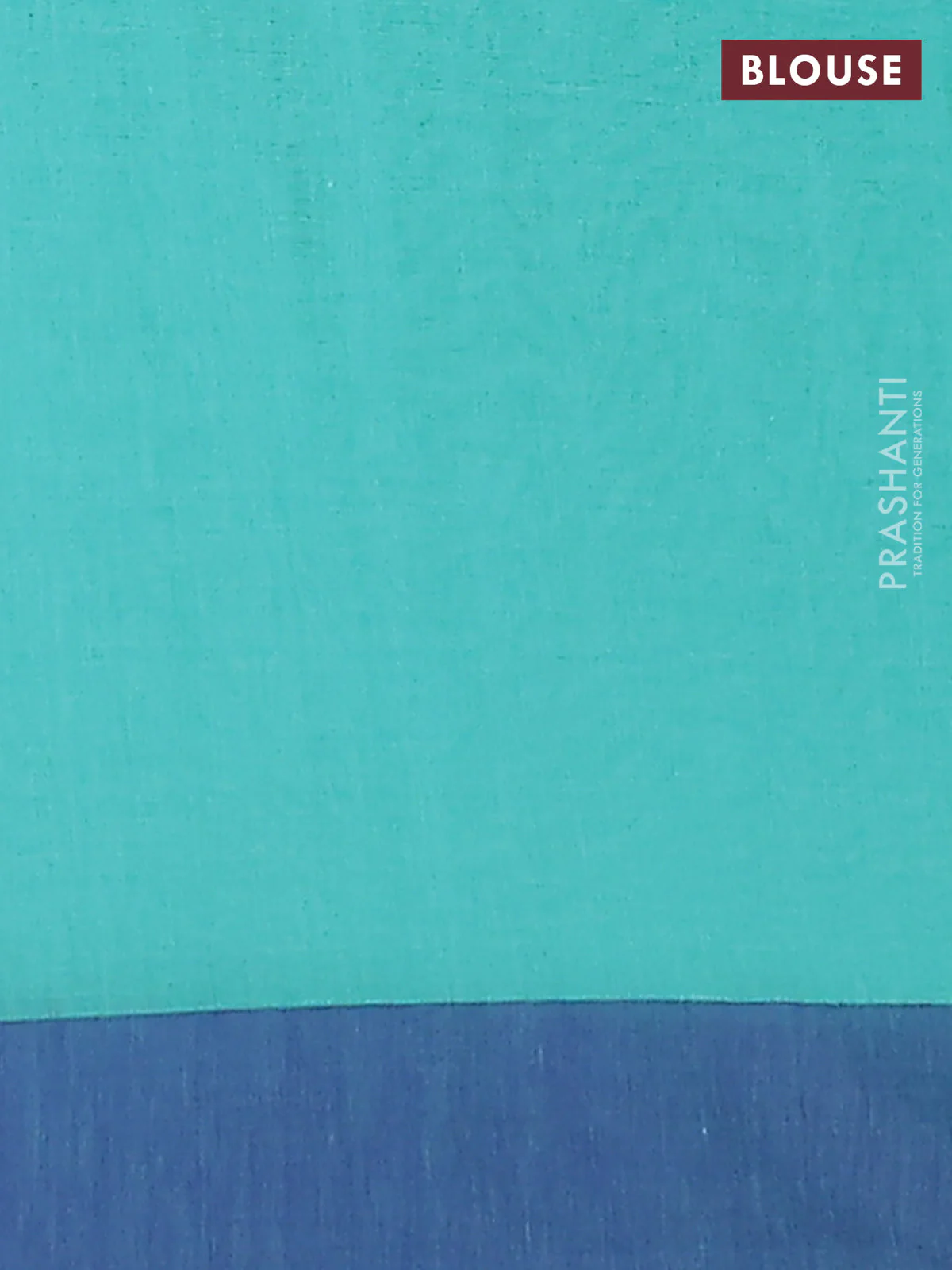 Bengal soft cotton saree teal blue and blue with allover weaves and simple border - Image 4