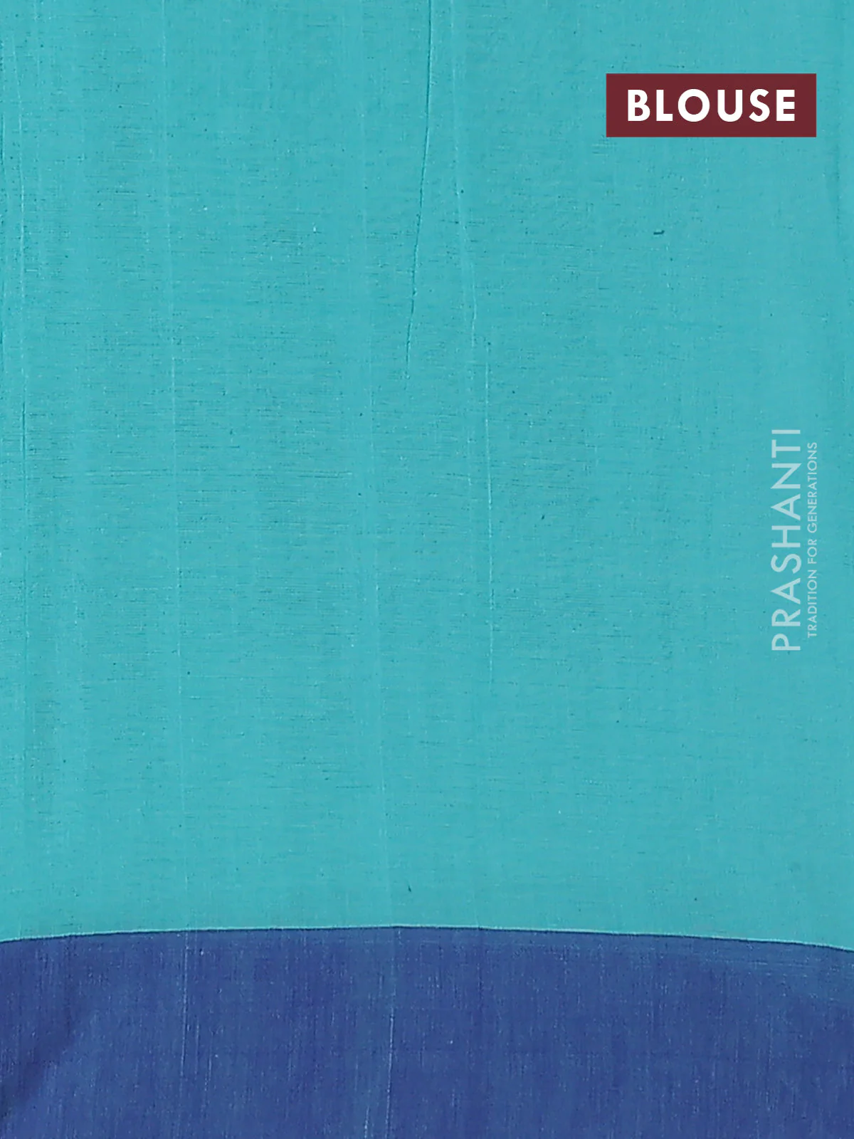 Bengal soft cotton saree teal blue and blue with allover weaves and simple border - Image 4