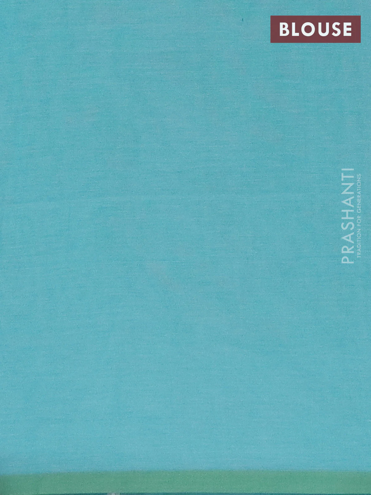 Bengal soft cotton saree teal blue and light green with thread woven buttas and piping border - Image 4