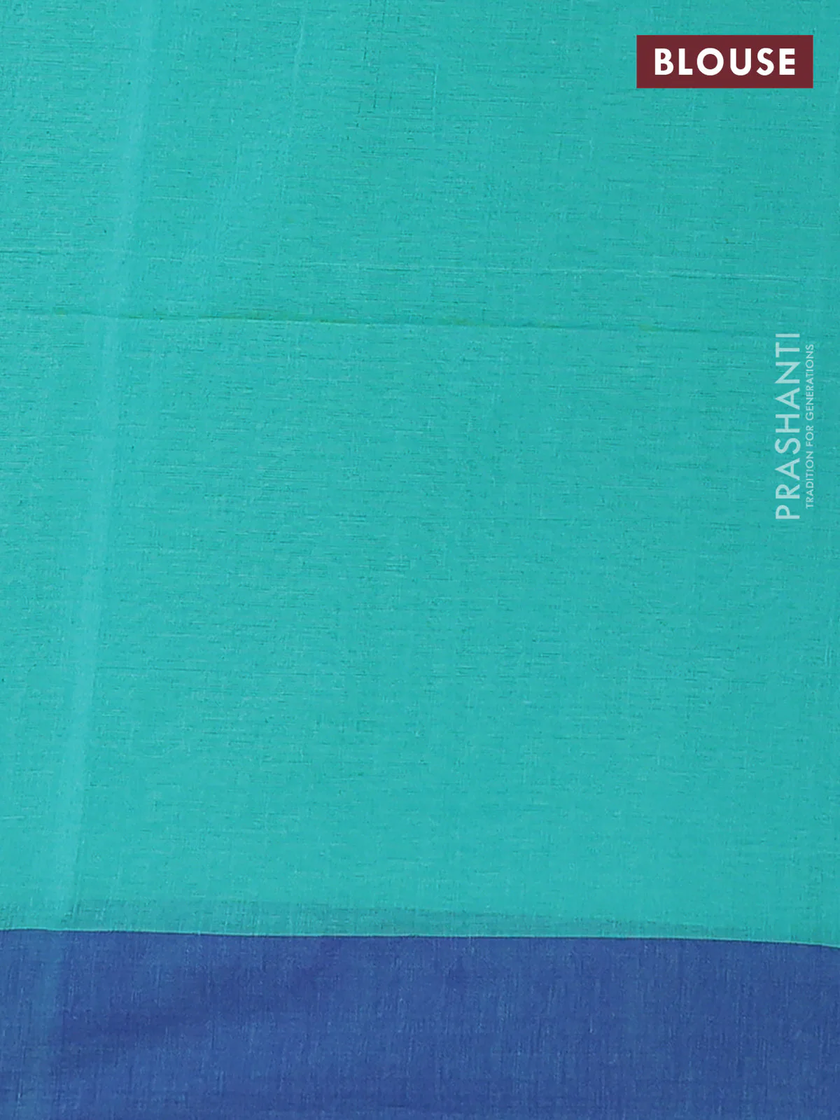 Bengal soft cotton saree teal green and blue with allover butta weaves and simple border - Image 4