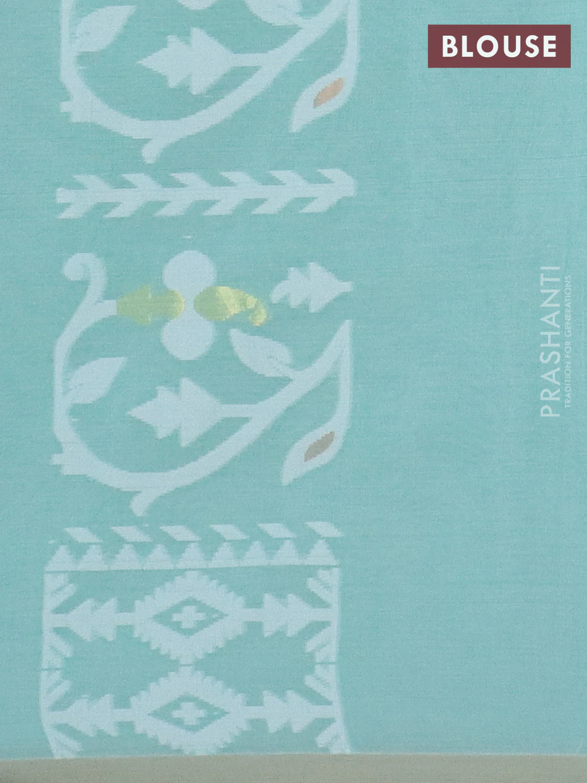 Bengal soft cotton saree teal green with allover thread weaves and thread woven border - Image 4