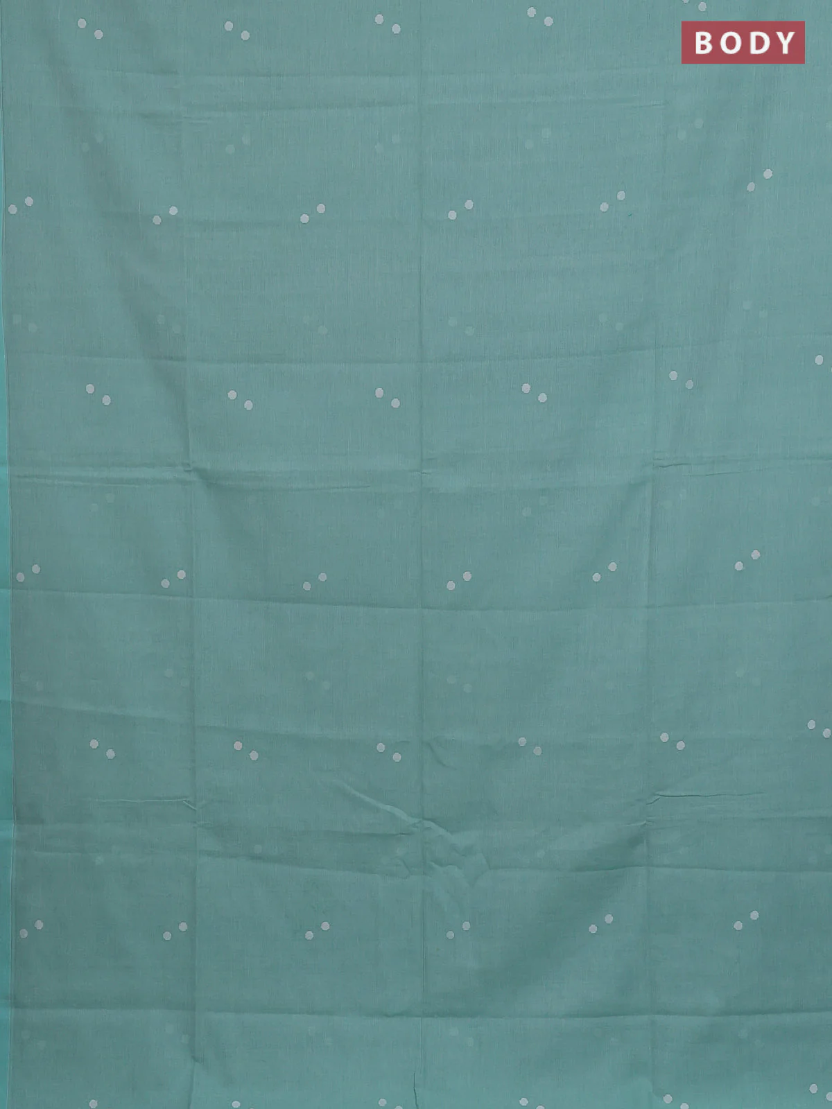 Bengal soft cotton saree teal green with thread woven buttas and piping border - Image 2