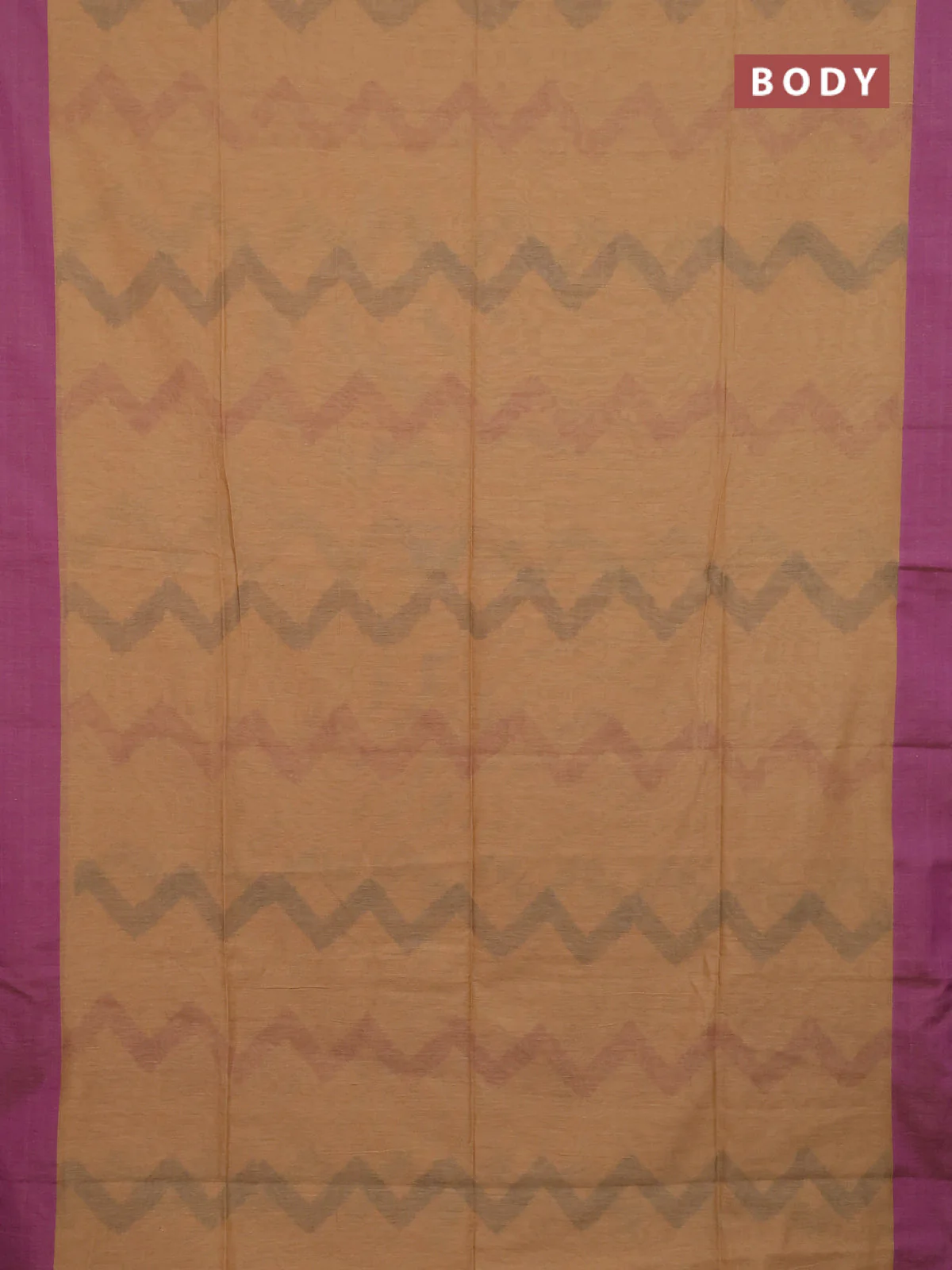 Bengal soft cotton saree violet and sandal with allover weaves and simple border - Image 2