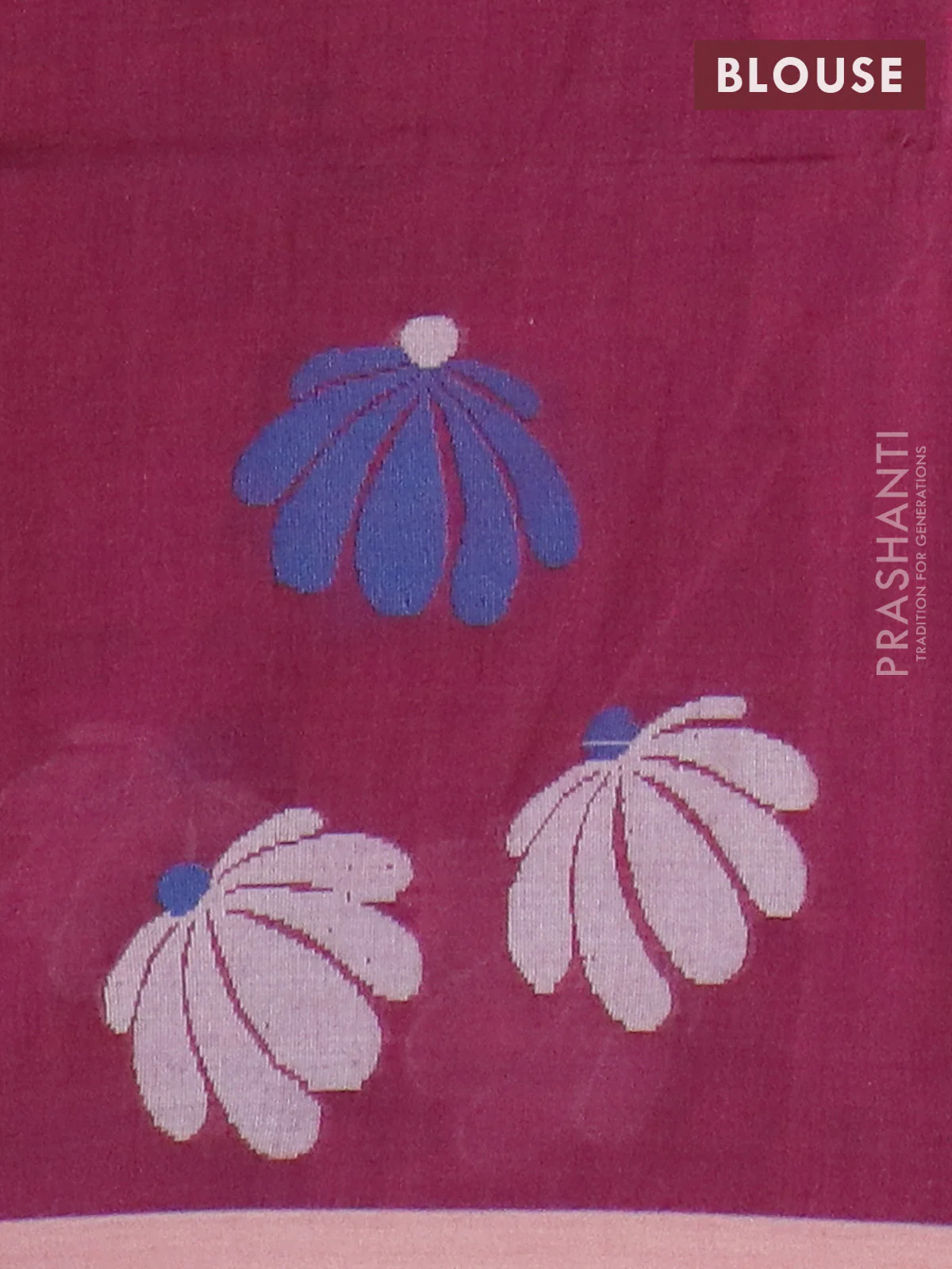 Bengal soft cotton saree wine shade with thread woven buttas and piping border - Image 4