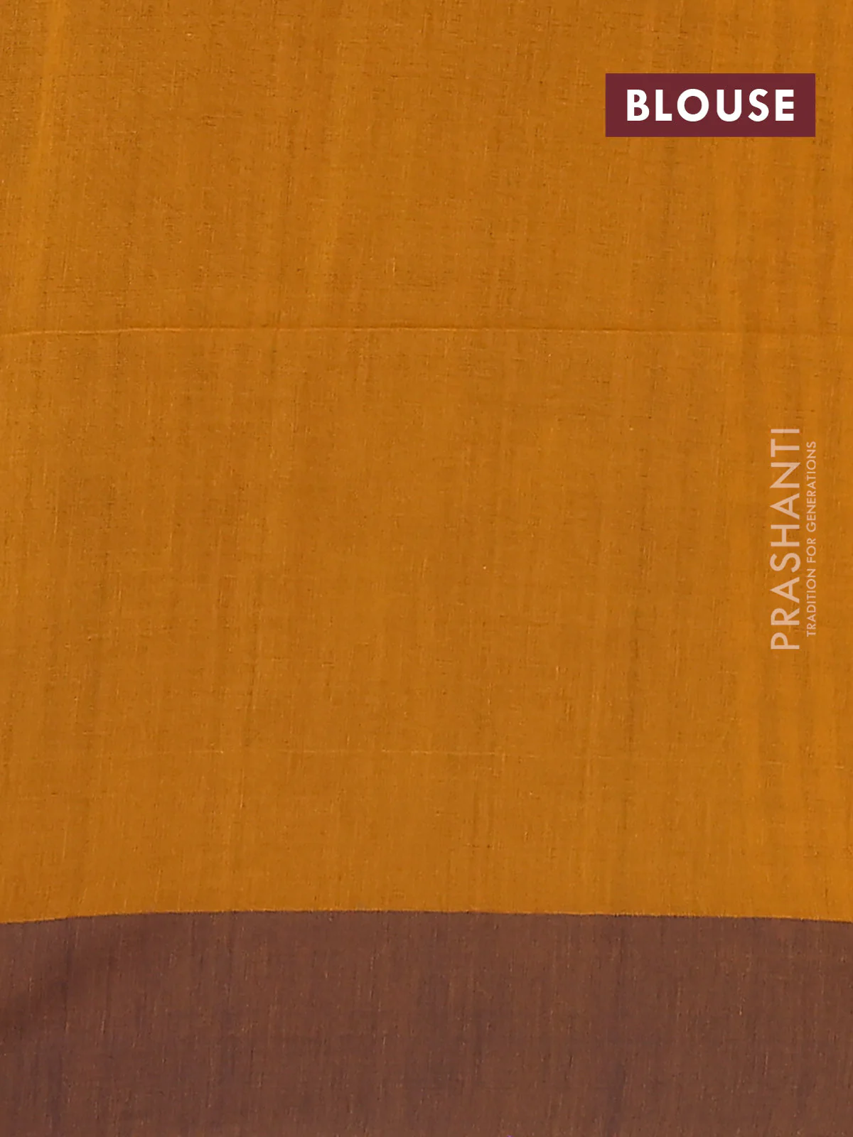 Bengal soft cotton saree yellow and navy blue with allover weaves and simple border - Image 4