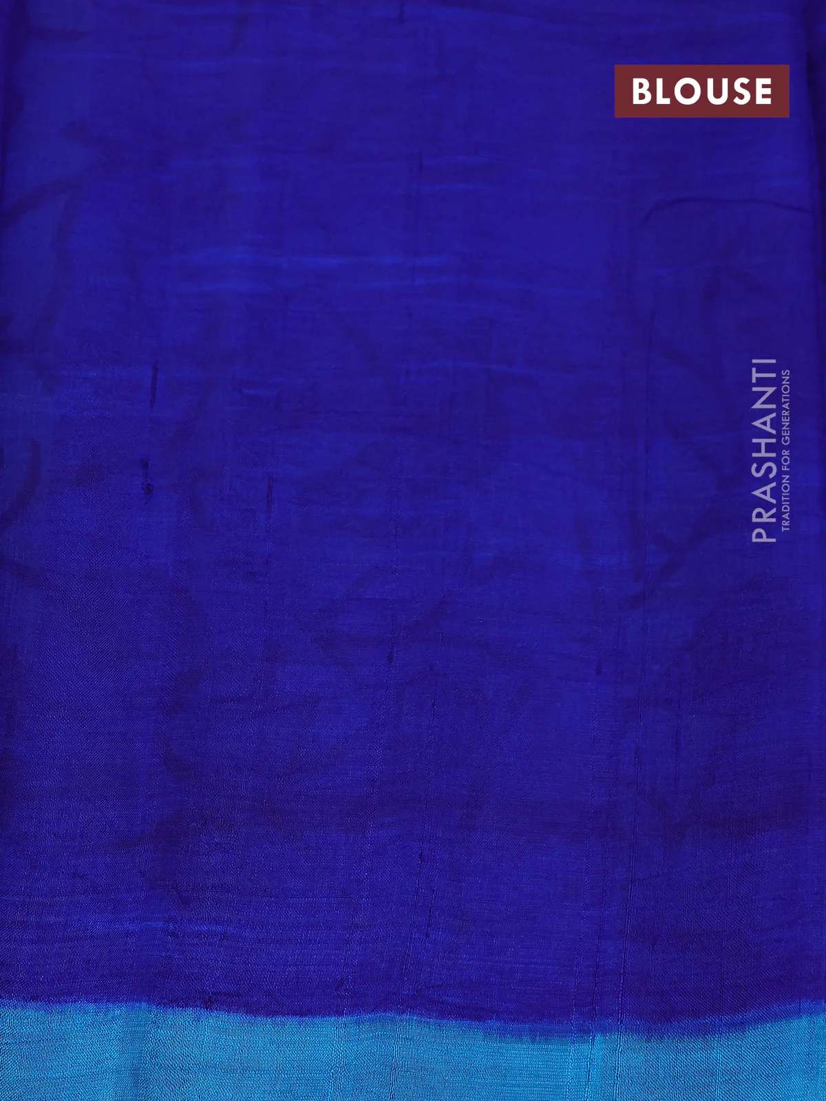 Bishnupuri silk saree light blue and blue with butta prints and printed border - Image 4