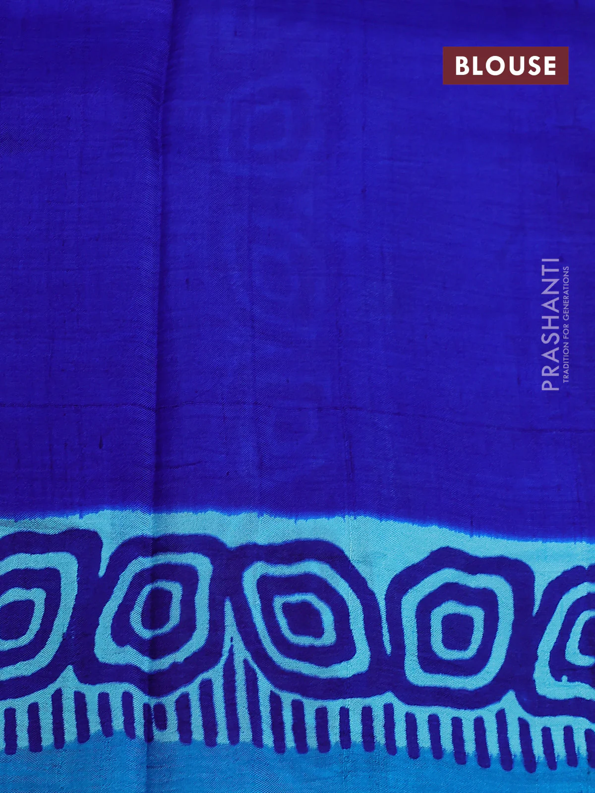 Bishnupuri silk saree light blue and blue with butta prints and printed border - Image 4