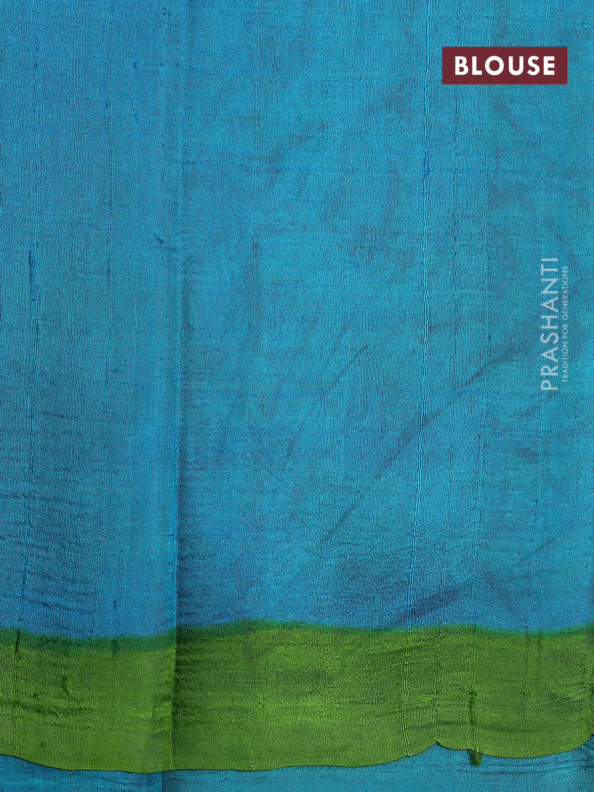 Bishnupuri silk saree pastel green and teal blue with butta prints and printed border - Image 4