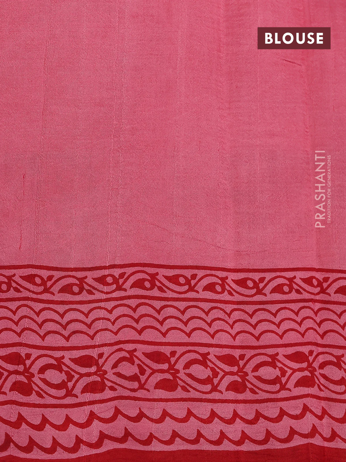 Bishnupuri silk saree peach pink and blue with butta prints and printed border - Image 4