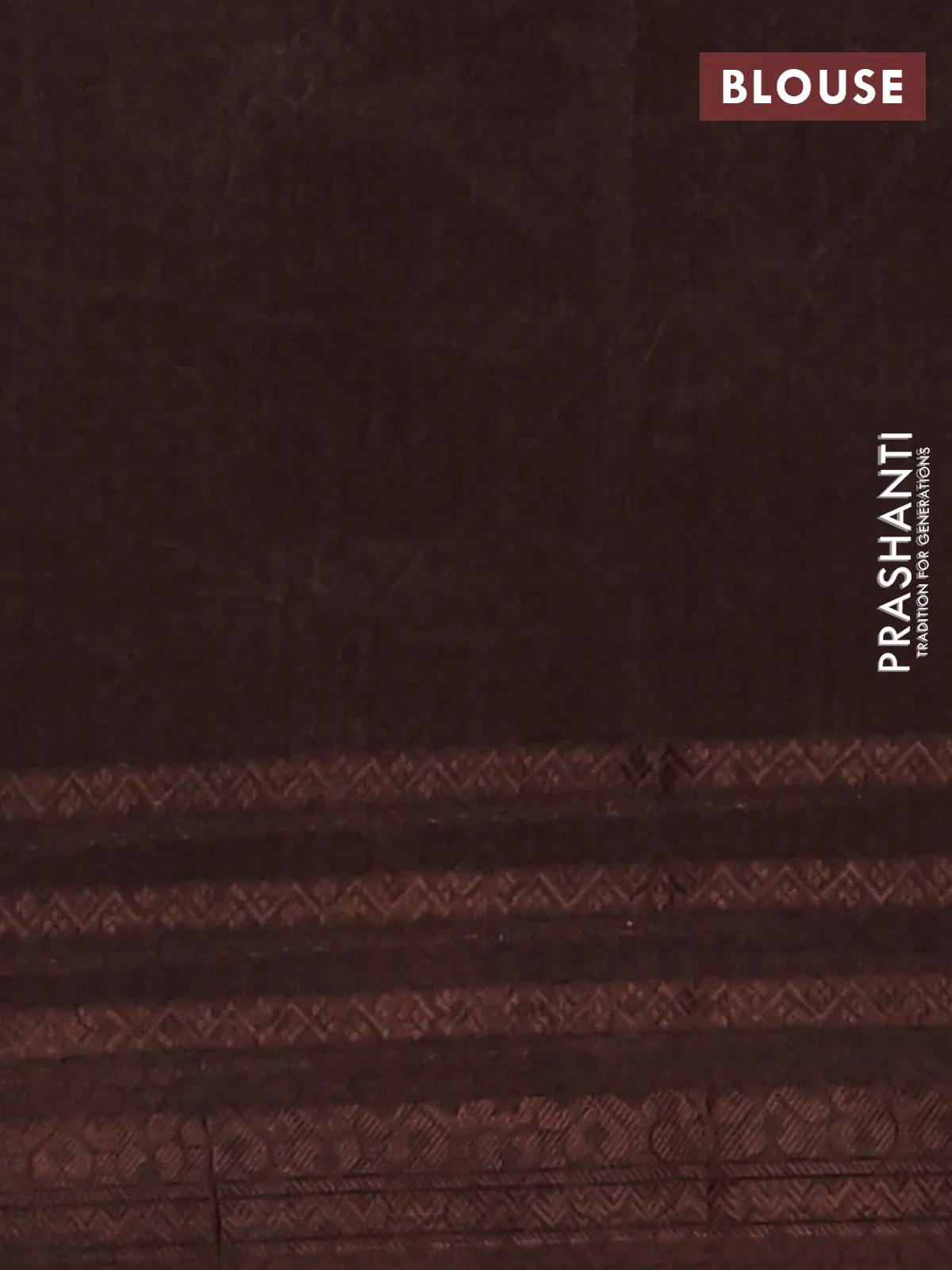 Chanderi silk cotton saree coffee brown with allover prints and thread woven border - Image 4