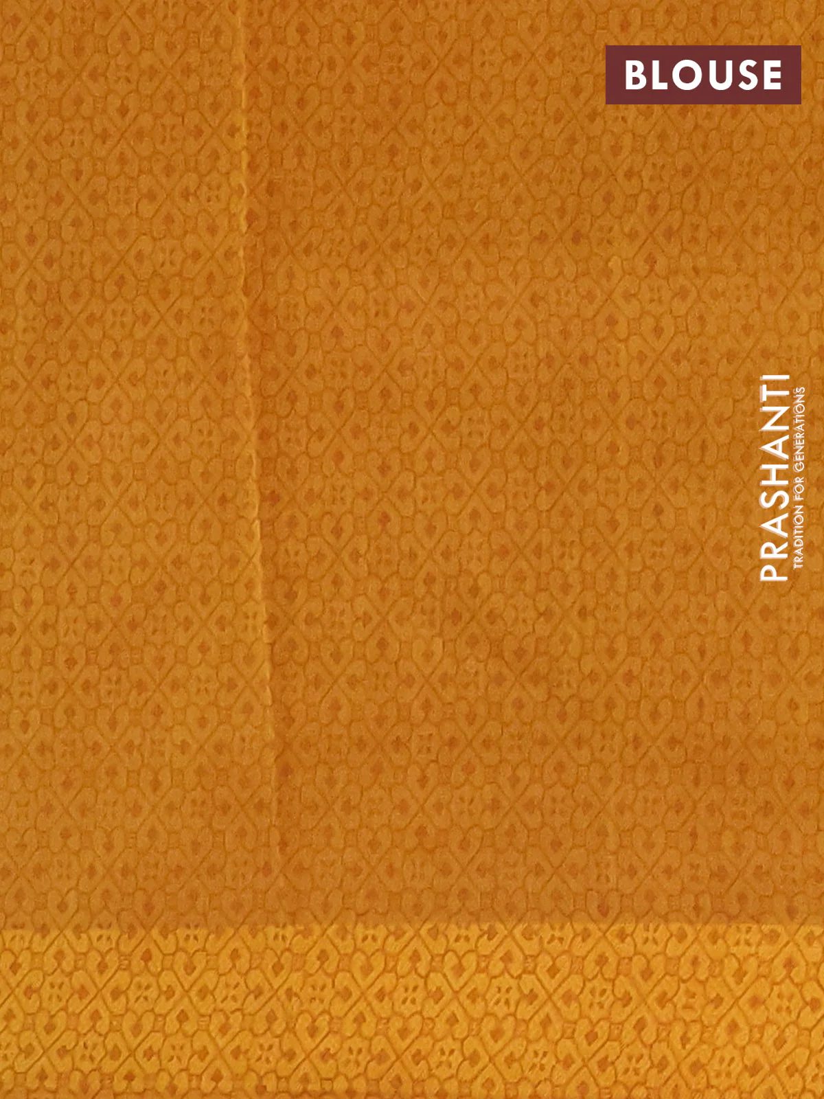 Chanderi silk cotton saree dark mustard with pichwai prints and thread woven border - Image 4