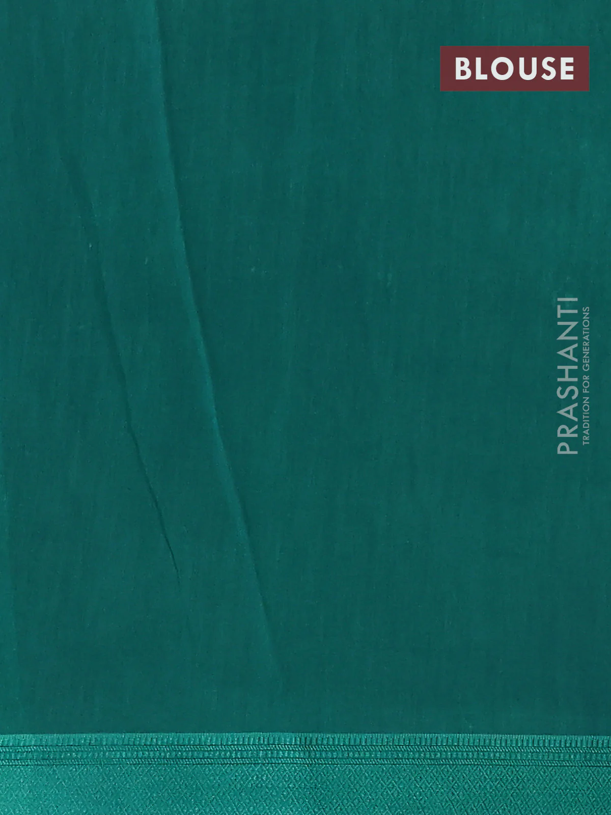 Chanderi silk cotton saree green with allover kalamkari prints and woven border - Image 4