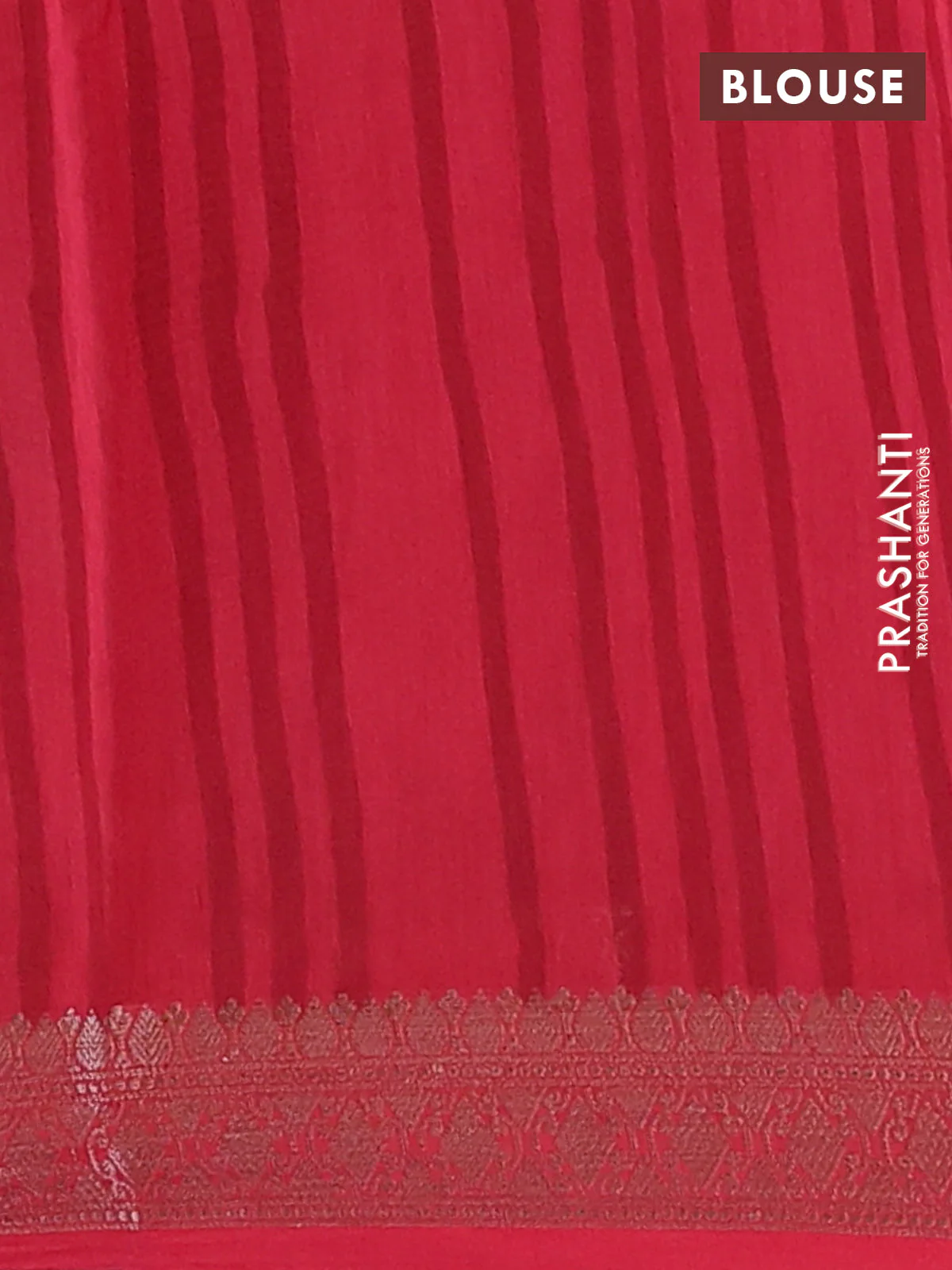 Chanderi silk cotton saree grey and maroon with plain body and banarasi style border - Image 4