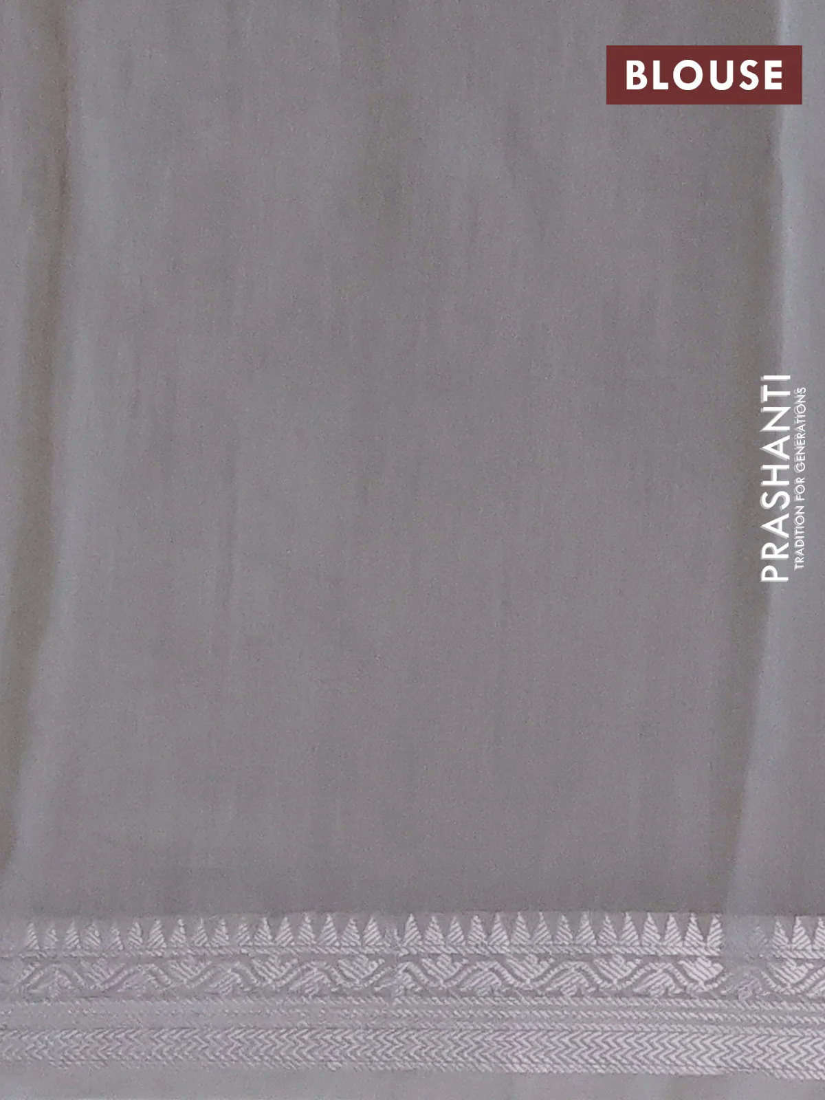 Chanderi silk cotton saree grey shade with allover floral prints and zari woven border - Image 4