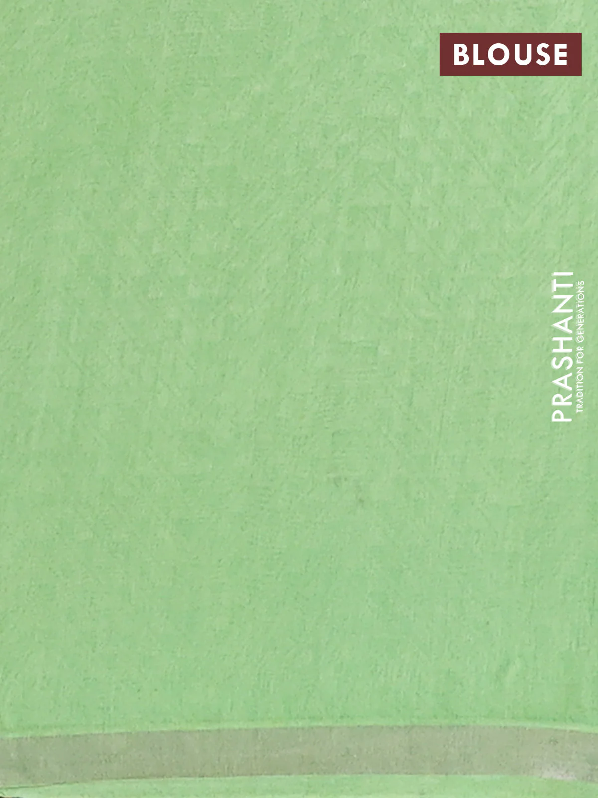 Chanderi silk cotton saree light green and orange with allover prints and zari woven border - Image 4