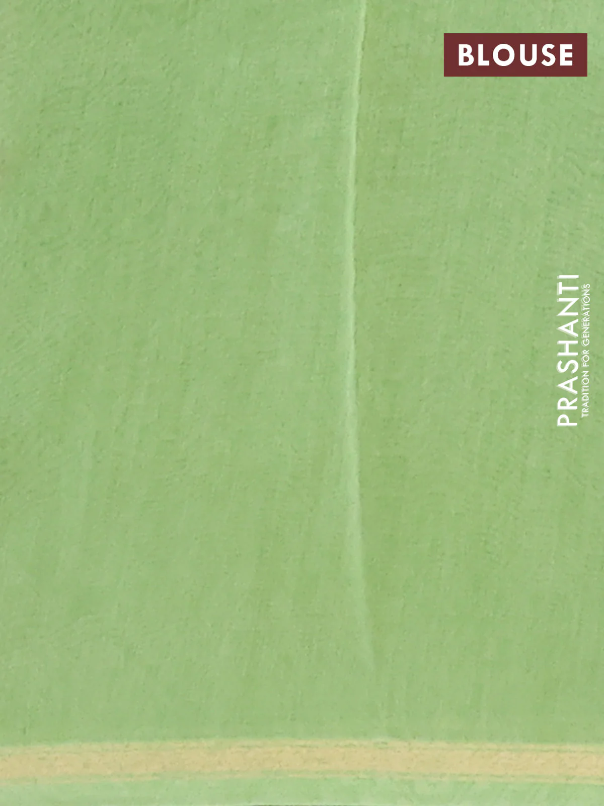 Chanderi silk cotton saree light green and orange with allover prints and zari woven border - Image 4