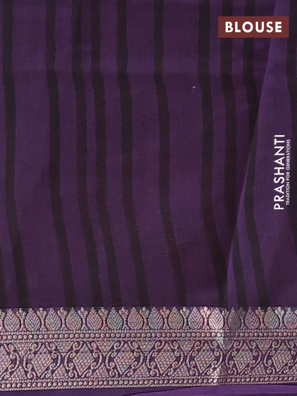 Chanderi silk cotton saree maroon and jamun shade with plain body and banarasi style border - Image 4