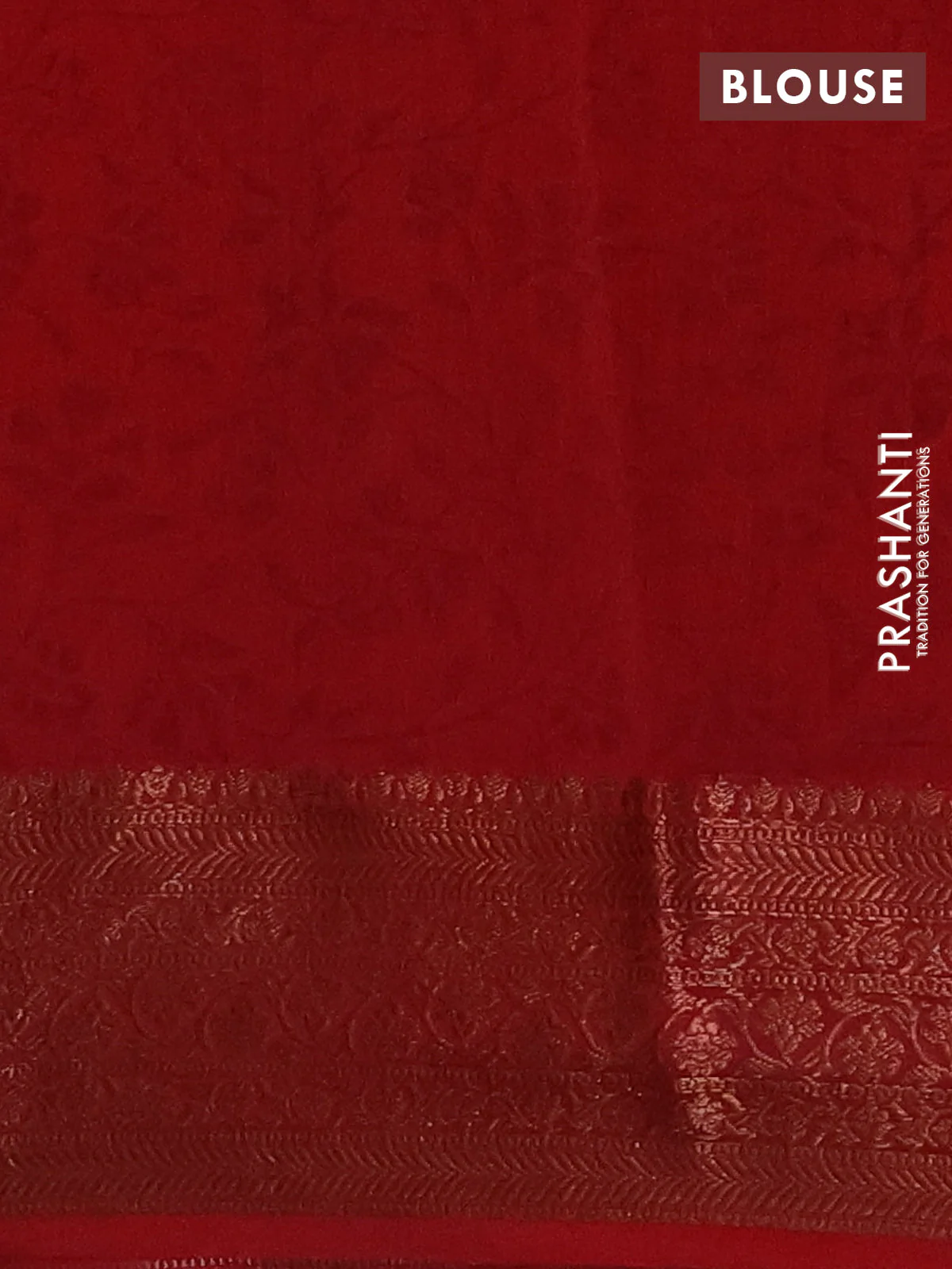 Chanderi silk cotton saree maroon with allover geometric prints and banarasi style border - Image 4