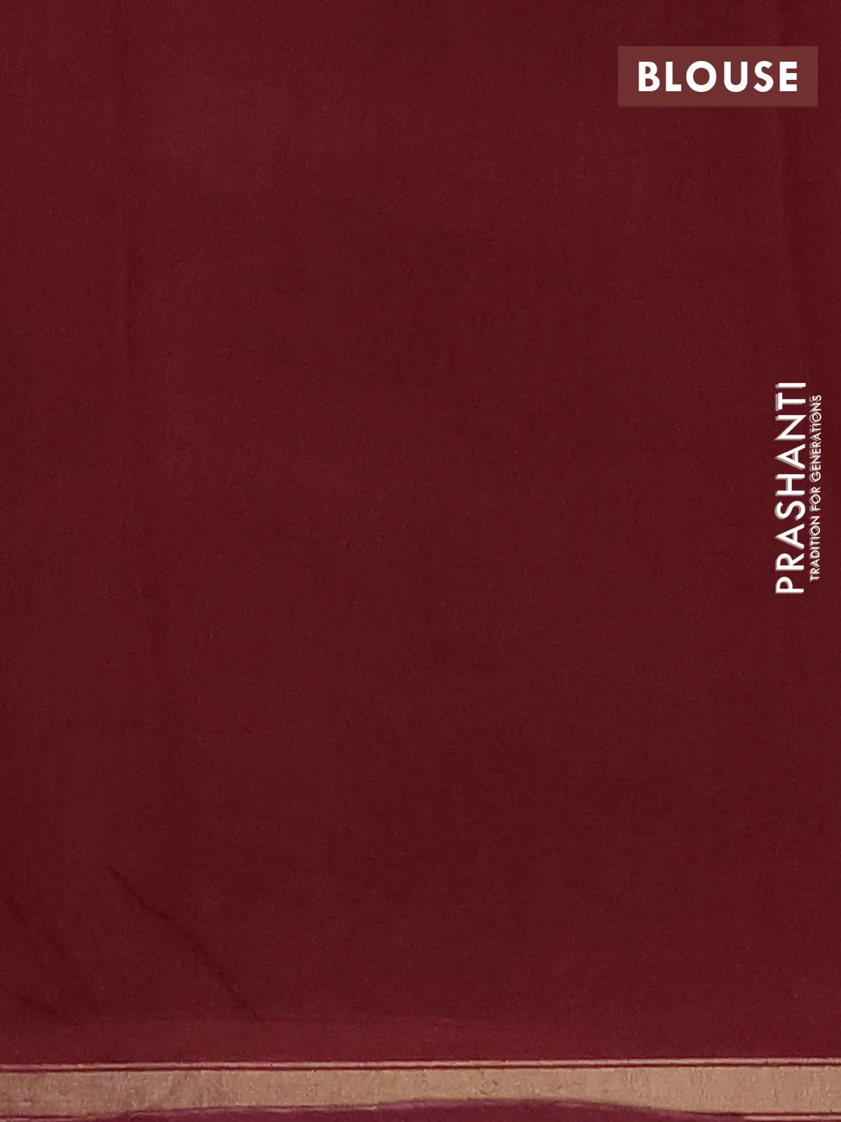 Chanderi silk cotton saree maroon with allover geometric prints and kantha stich work border - Image 4