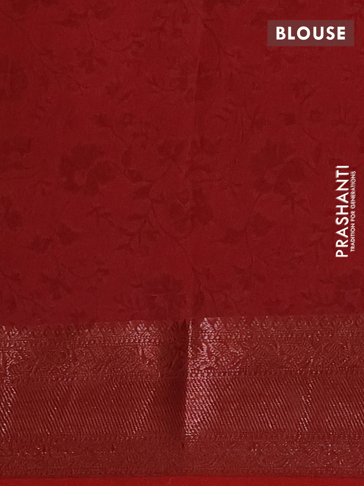 Chanderi silk cotton saree maroon with allover zigzag prints and banarasi style border - Image 4