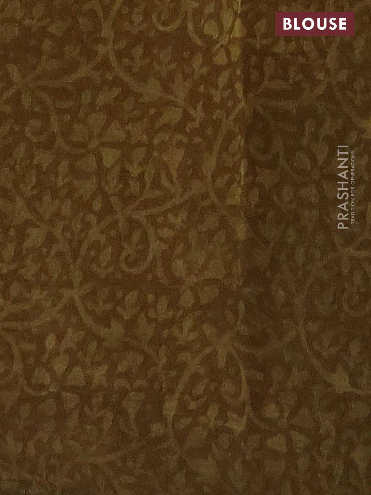 Chanderi silk cotton saree mehendi green and beige with allover prints & mirror work and printed border - Image 4