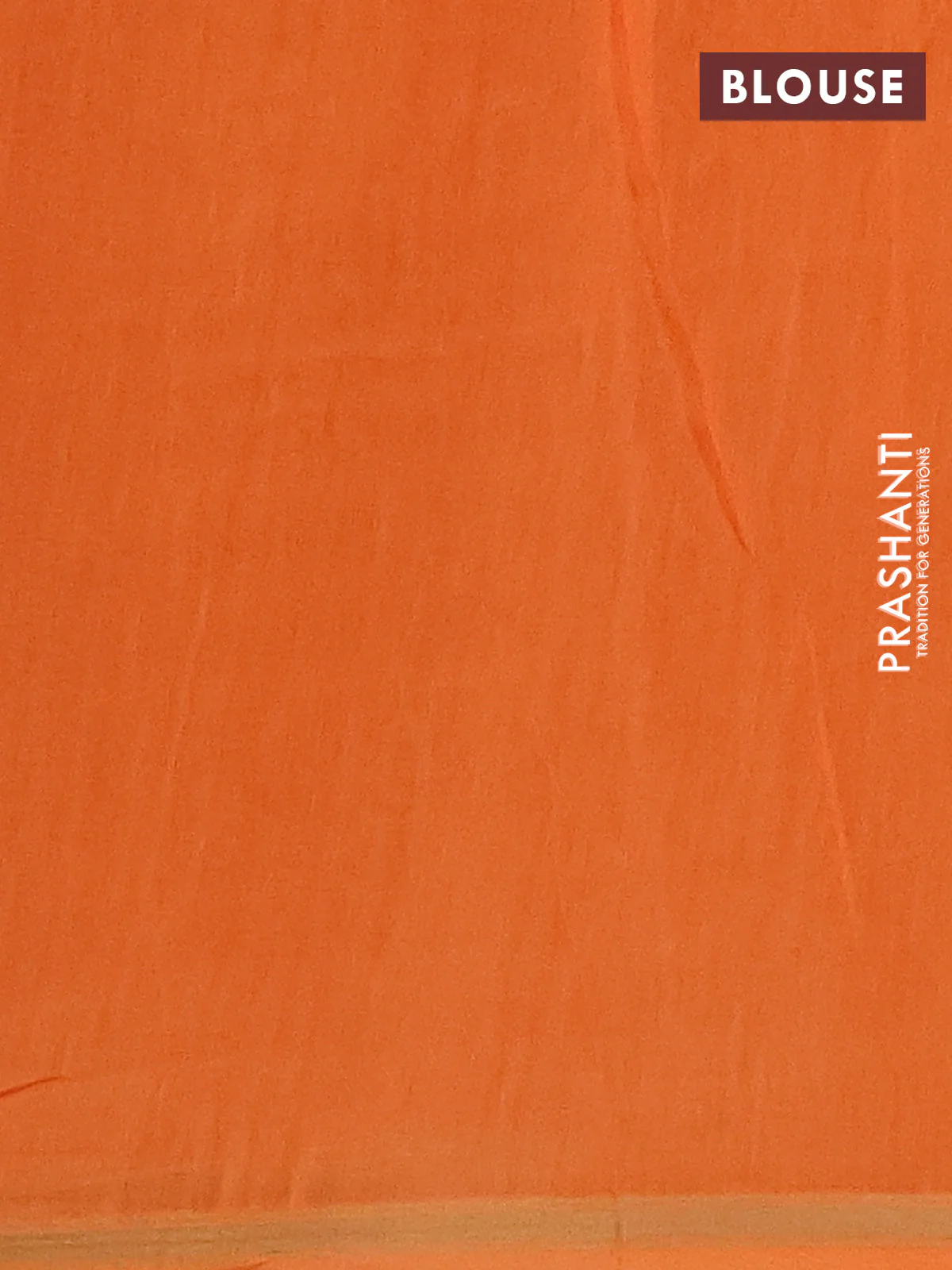 Chanderi silk cotton saree orange with allover geometric prints and banarasi style border - Image 4