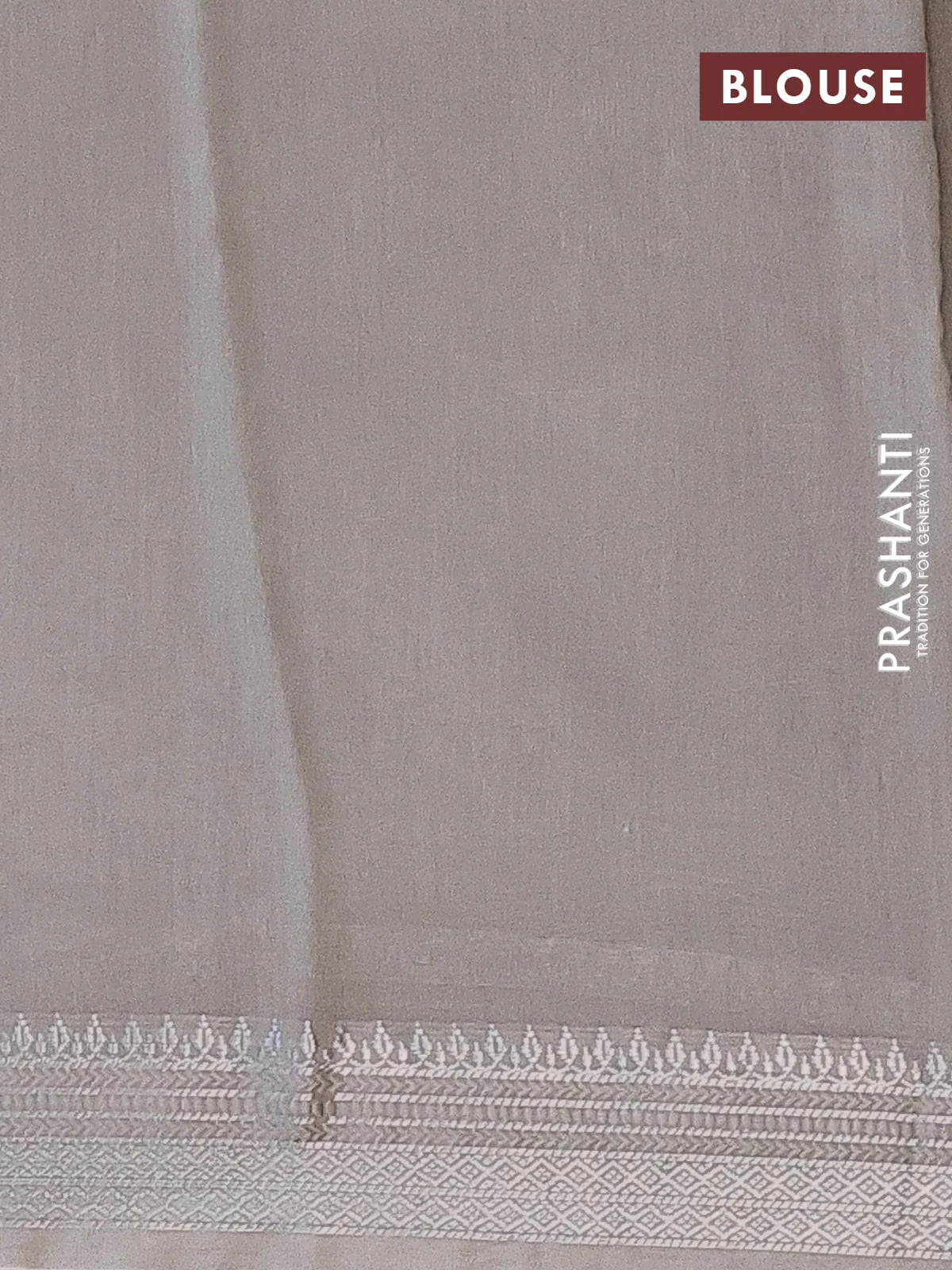 Chanderi silk cotton saree pastel grey with allover floral prints and zari woven border - Image 4