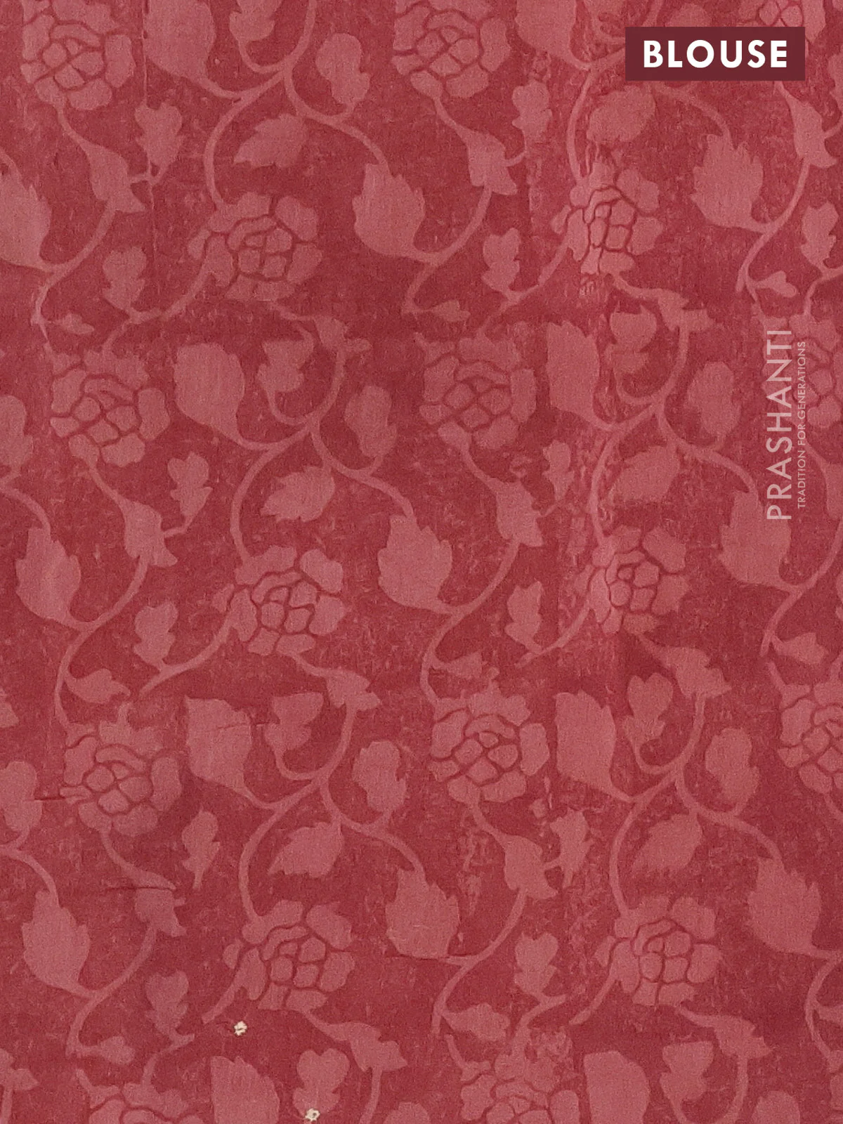 Chanderi silk cotton saree pastel maroon and beige with allover prints & mirror work and printed border - Image 4