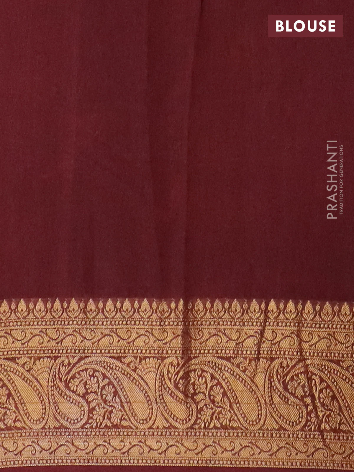 Chanderi silk cotton saree wine shade and brown with allover geometric prints and kantha stich work border - Image 4