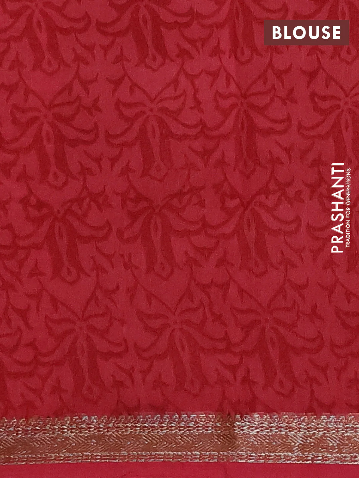 Chanderi silk cotton saree wine shade and maroon with allover prints and banarasi style border - Image 4