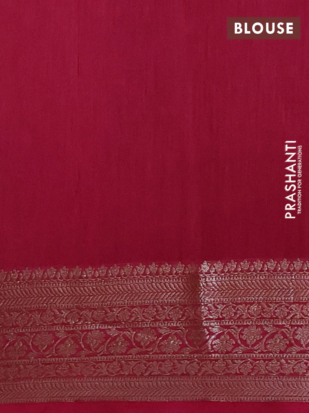 Chanderi silk cotton saree wine shade with allover prints and banarasi style border - Image 4
