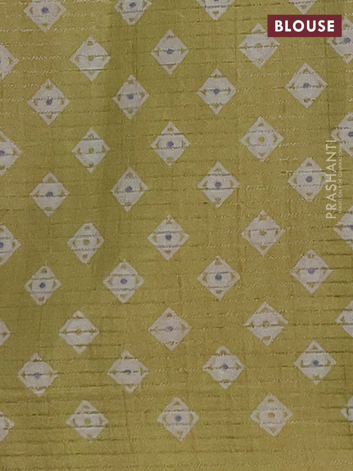Chappa saree blue shade and lime green with allover small zari checked pattern and printed border - Image 4