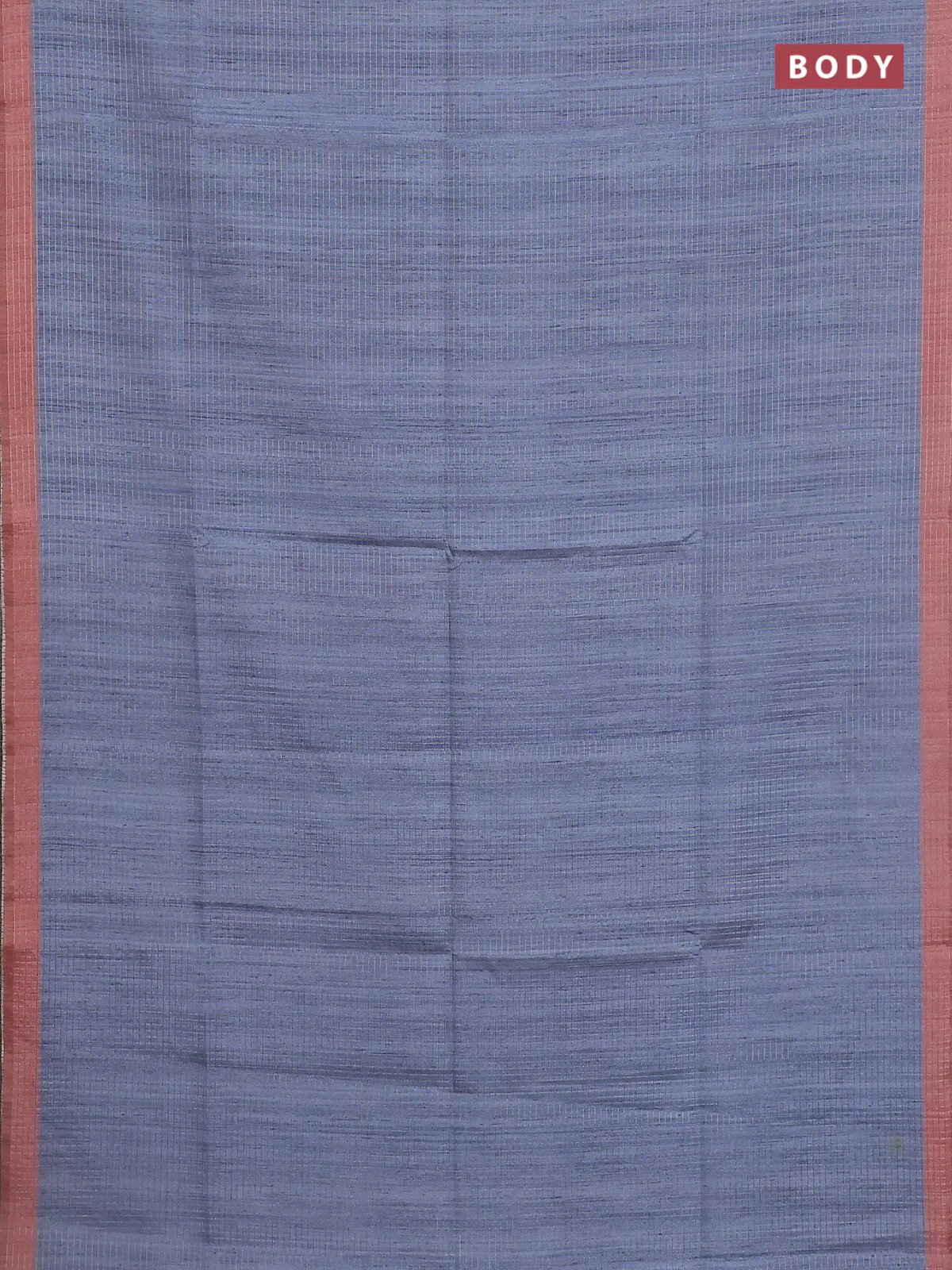 Chappa saree blue shade and peach shade with allover zari checked pattern and madhubani printed pallu - Image 2