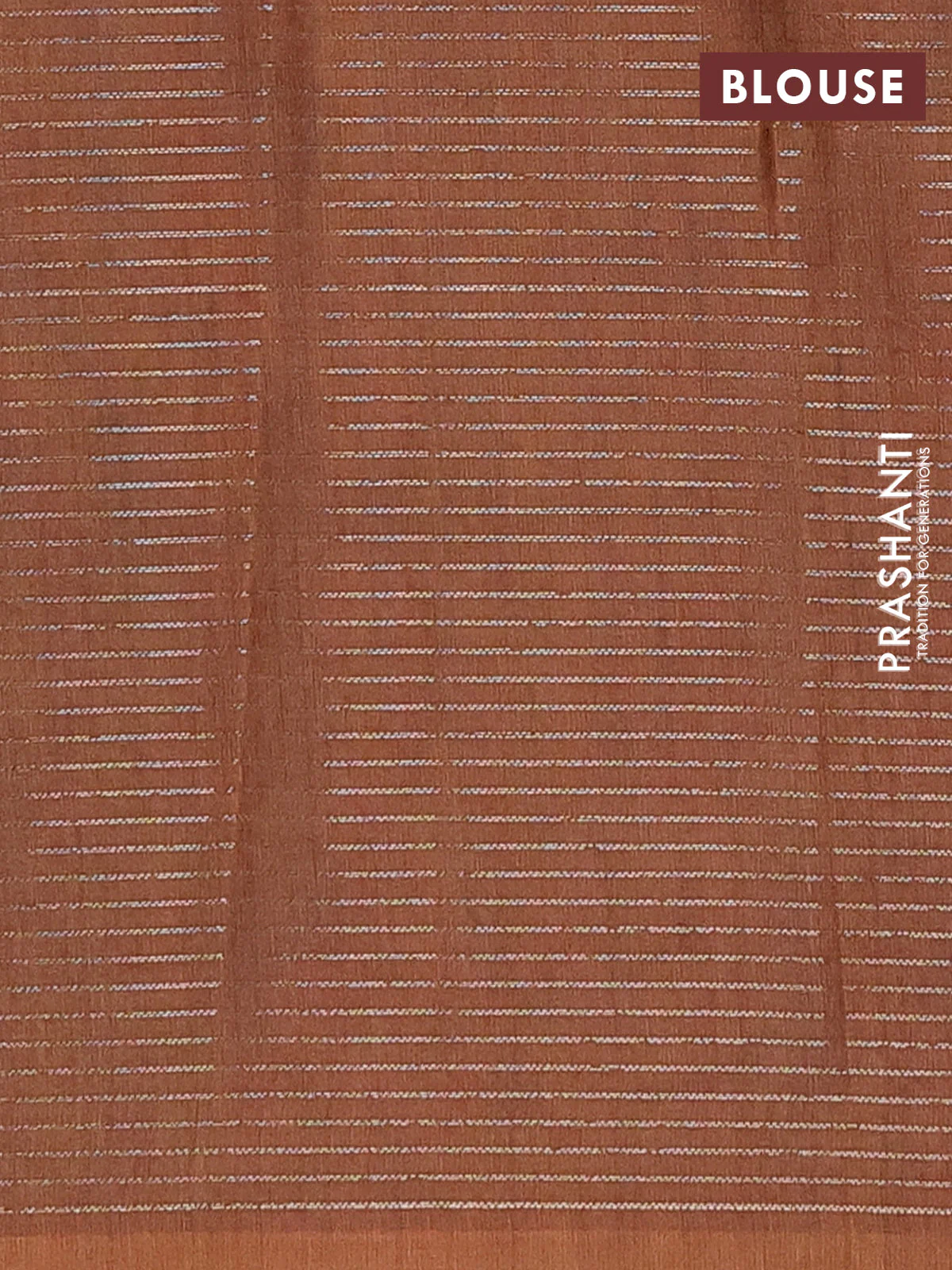 Chappa saree brown and beige with allover small zari checked pattern and floral digital printed pallu - Image 4